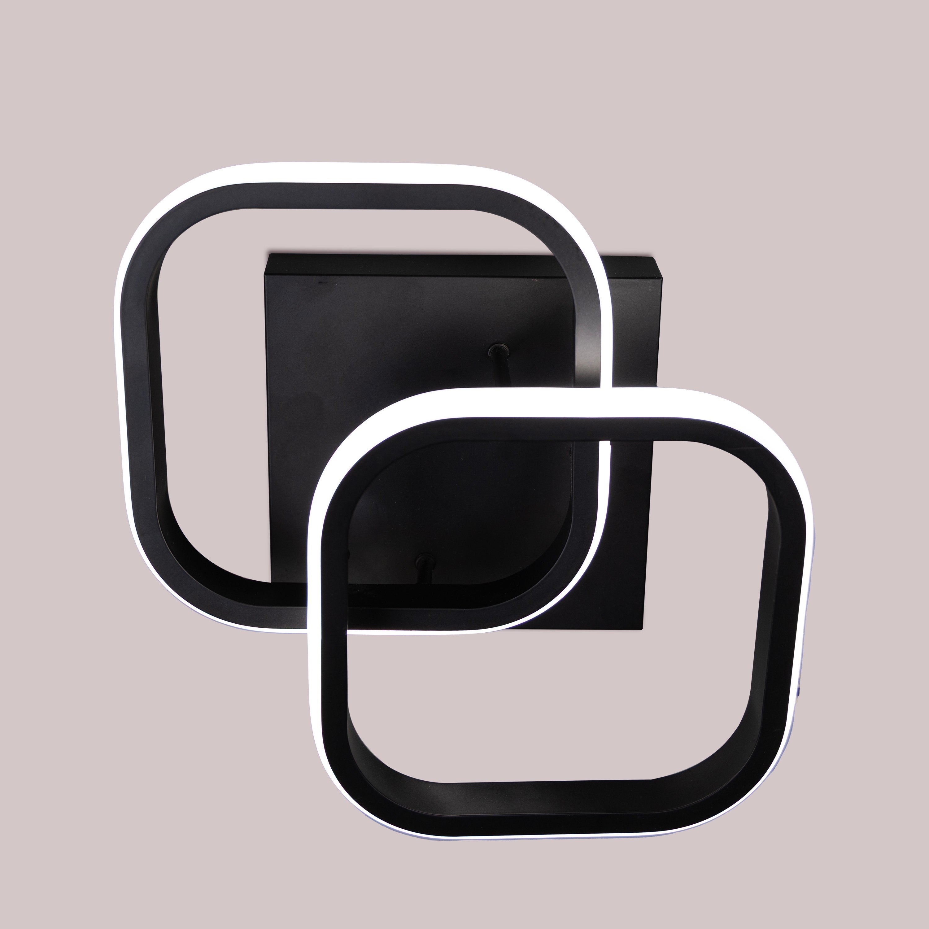 Light The Way (Square, Black, 3 Color Dimmable LED with Remote Control) Ceiling Light