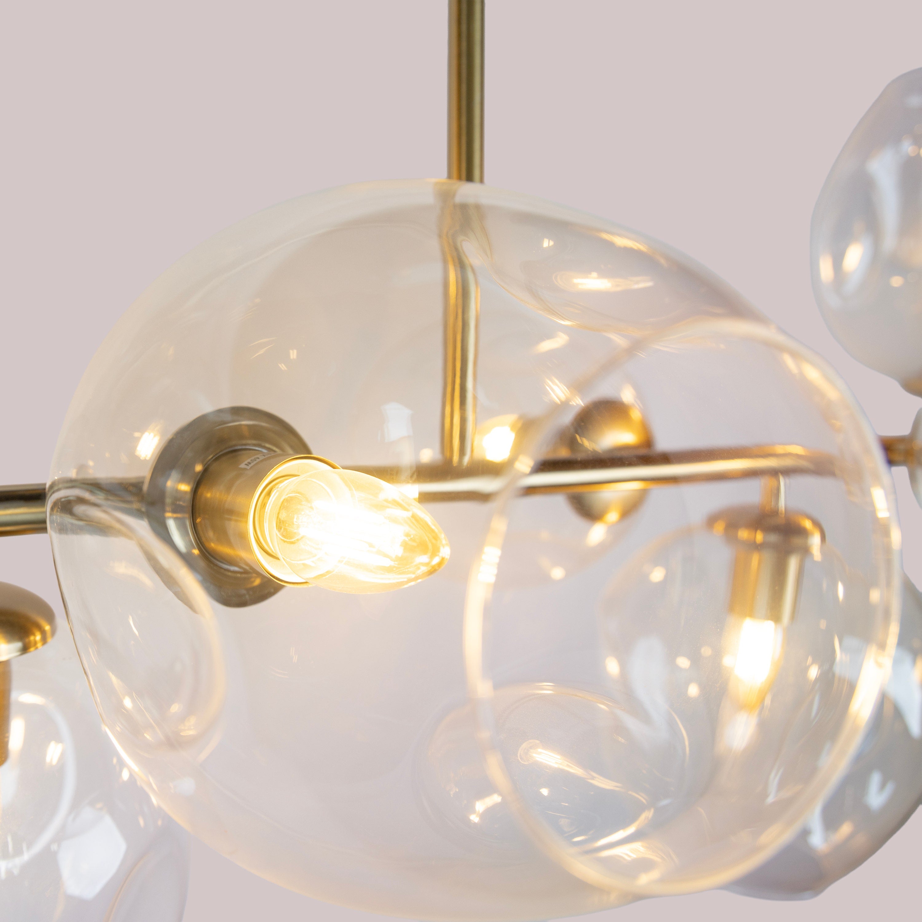 The Night Is Young (Medium, Clear Glass, 8 Head) Glass Chandelier