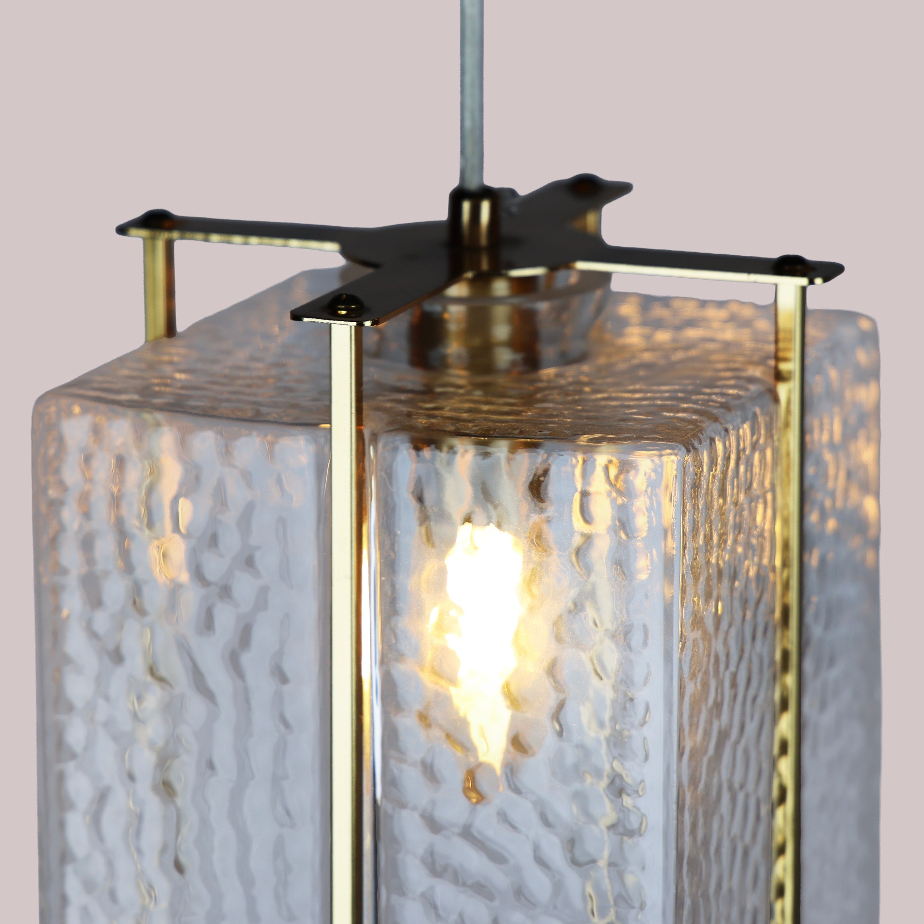 Slideshow (Medium,Clear) Textured Glass Pendant Light