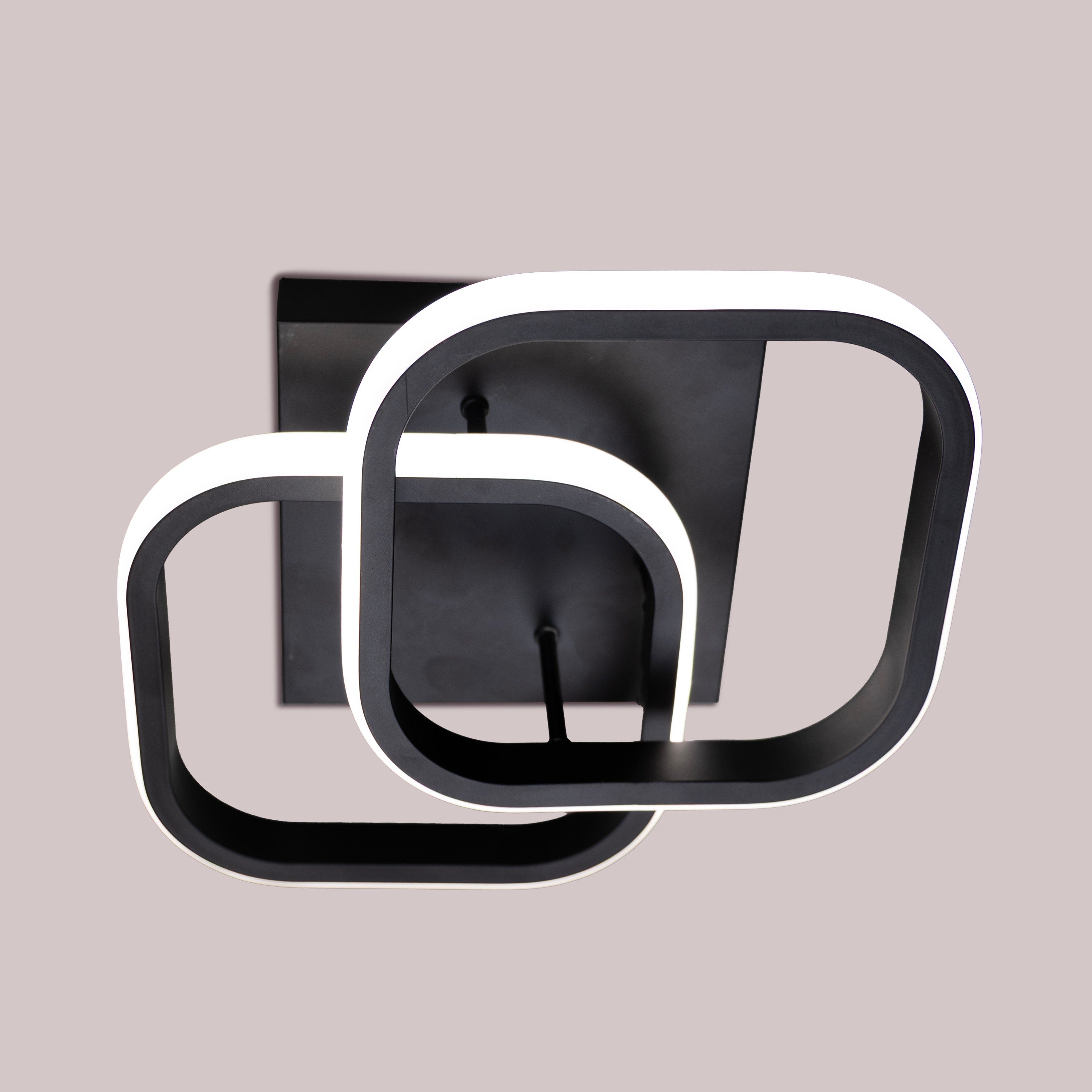 Light The Way (Square, Black, 3 Color Dimmable LED with Remote Control) Ceiling Light