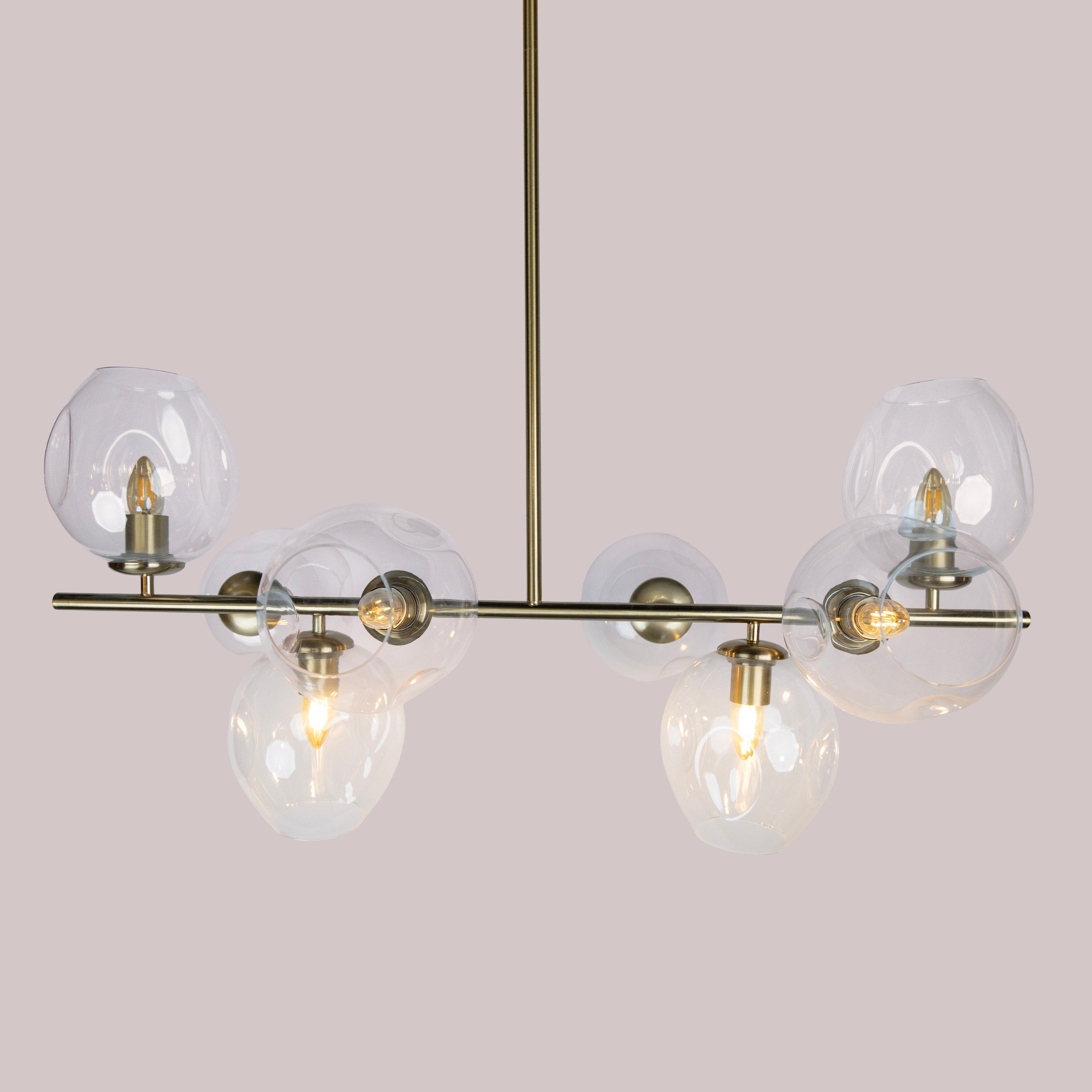 The Night Is Young (Medium, Clear Glass, 8 Head) Glass Chandelier