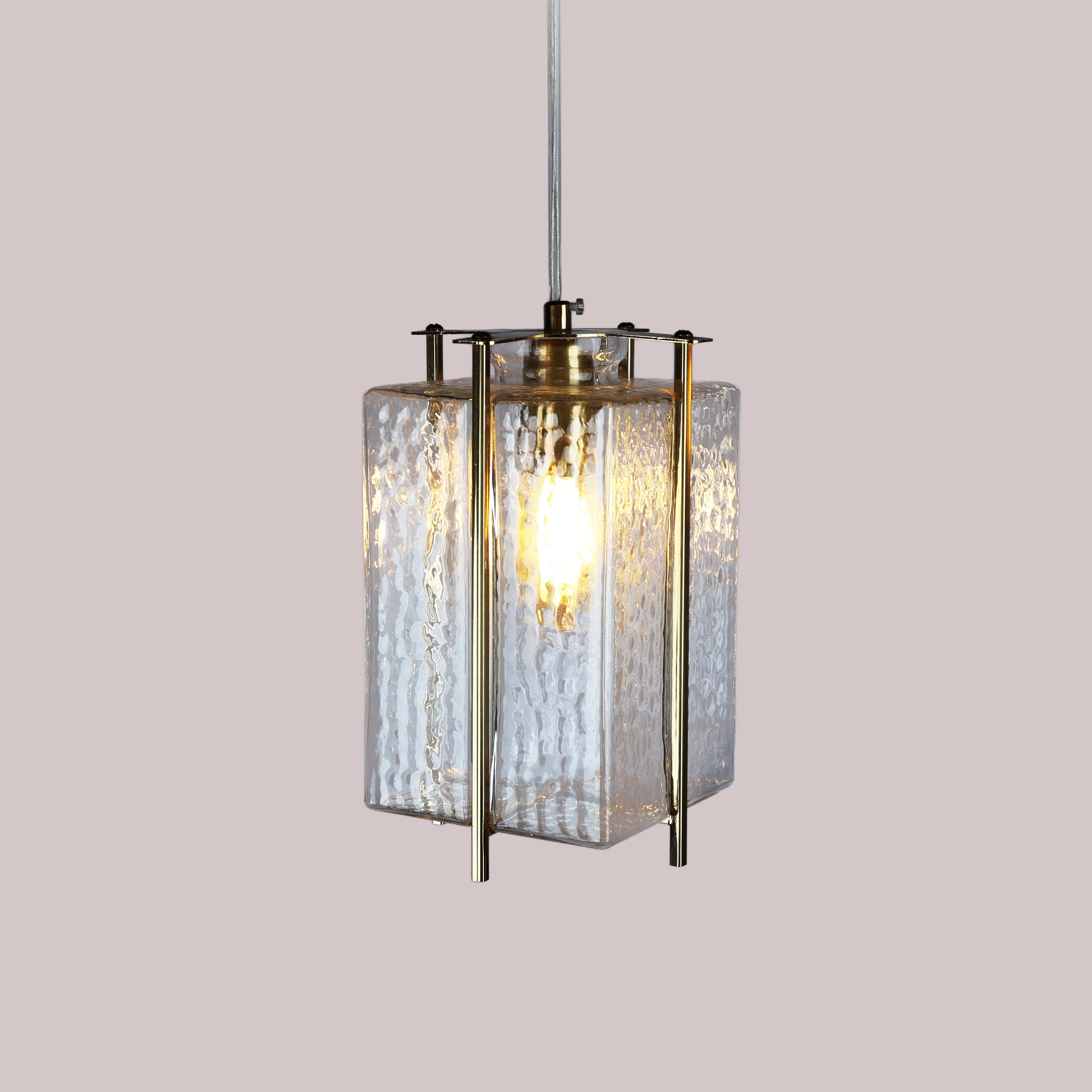 Slideshow (Medium,Clear) Textured Glass Pendant Light