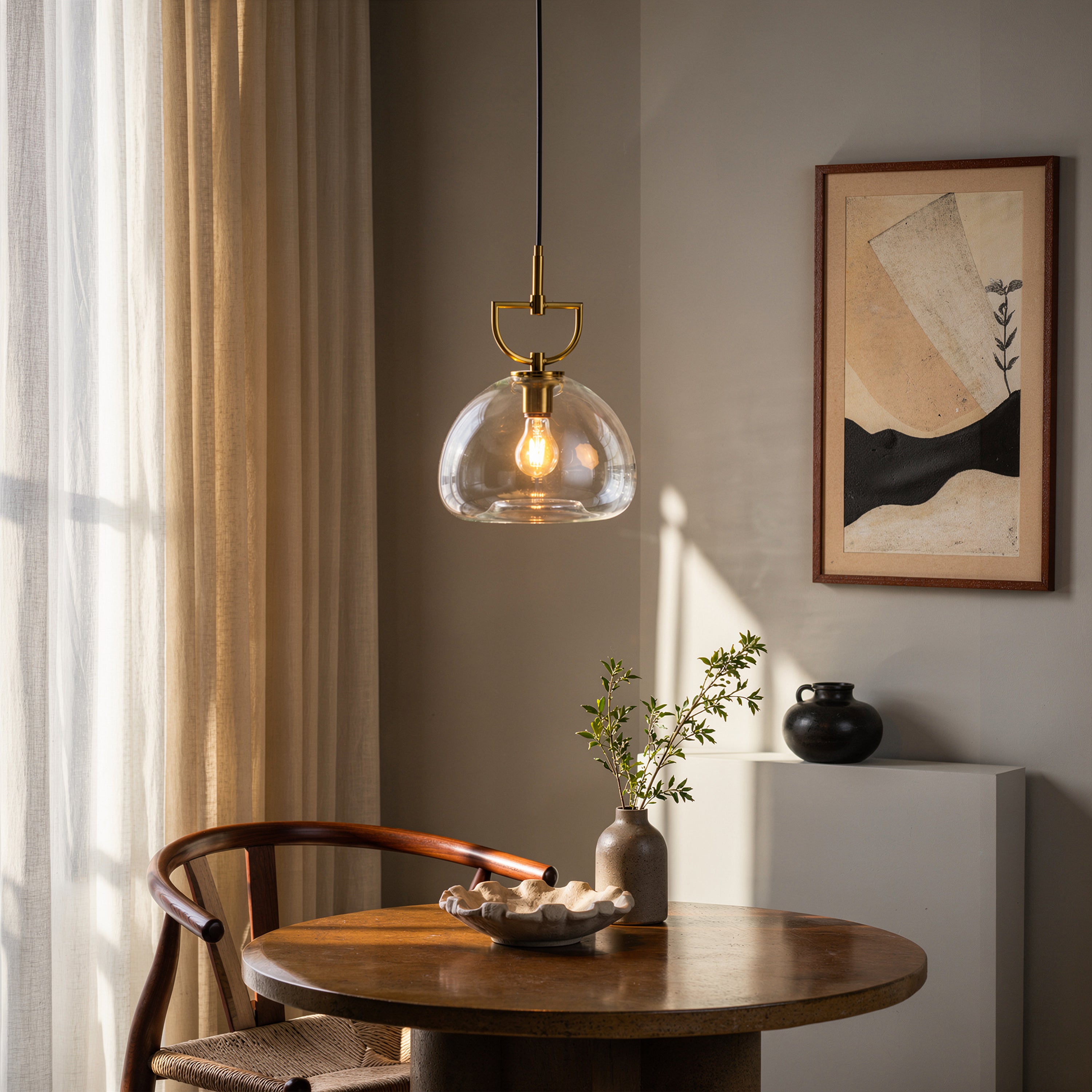 Nightlife (Gold, Clear) Glass Pendant Lamp