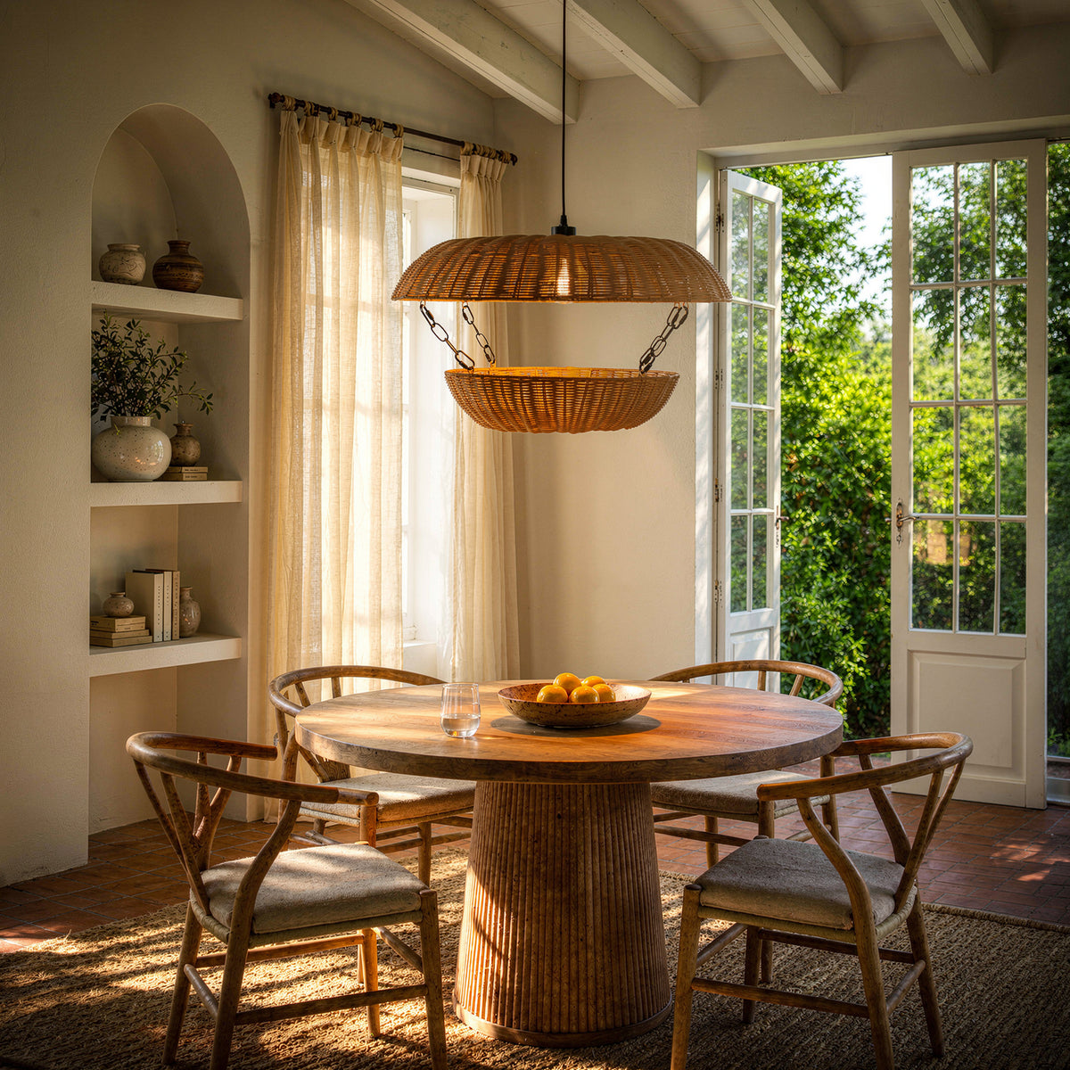 Wrapped In Light Rattan Pendant Light