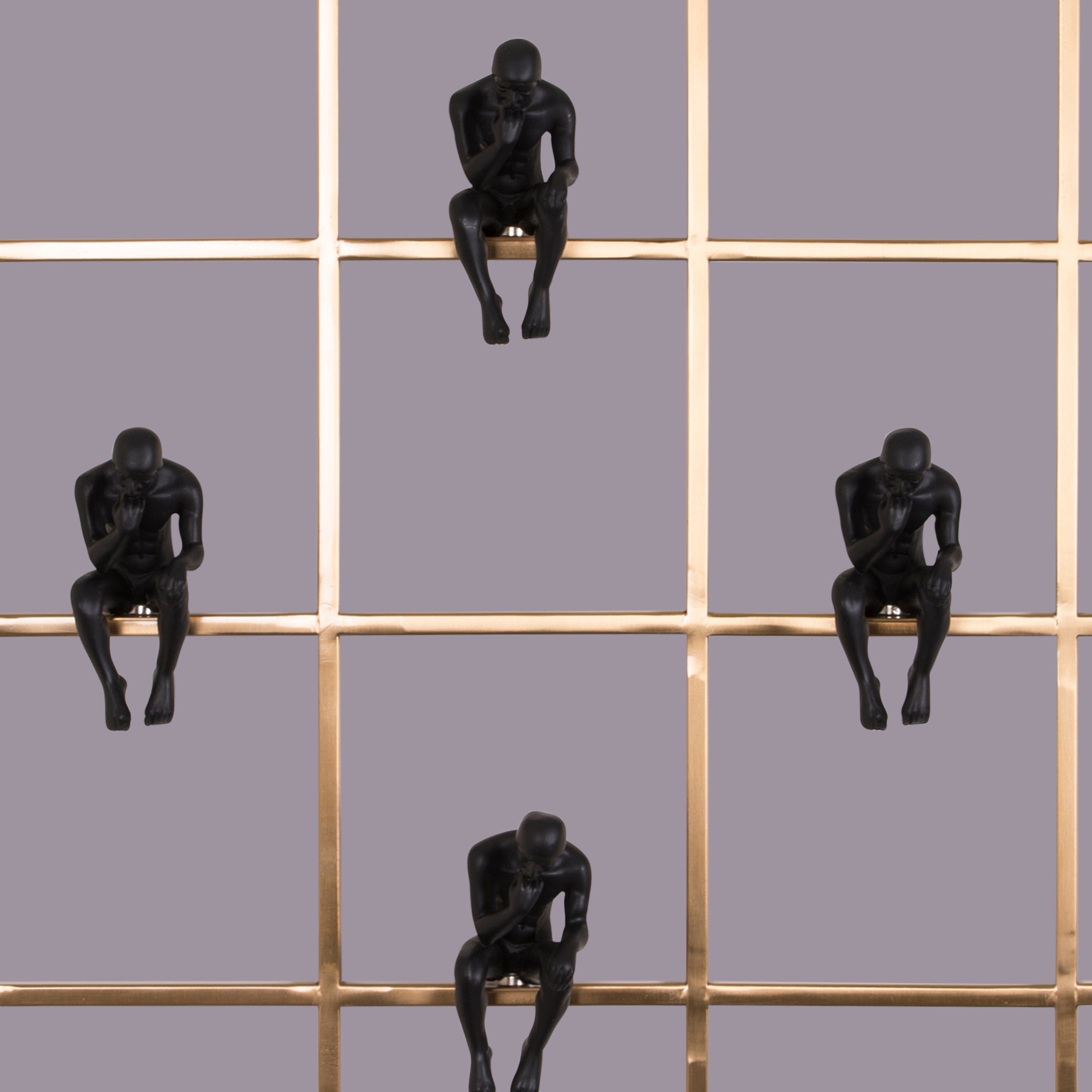 Man In The Grid (Gold / Black) Wall Art