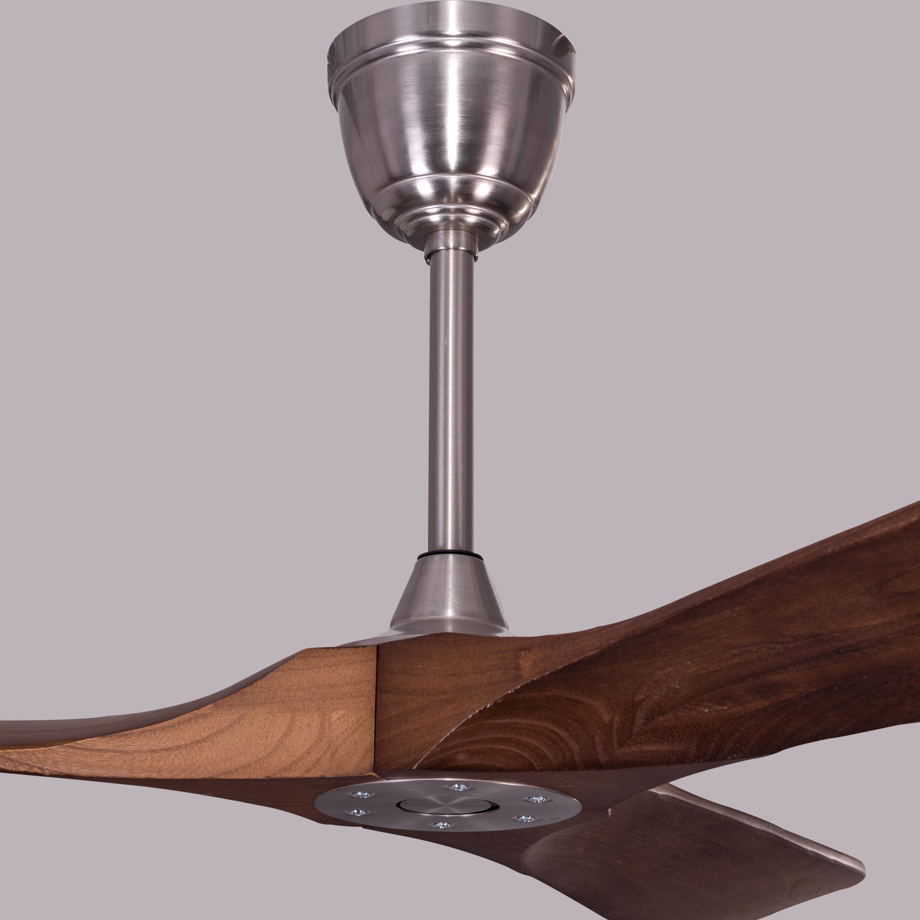 Spin Me Around (132 cm Span, Chrome Finish Metal Body, Solid Wood Blades) Ceiling Fan