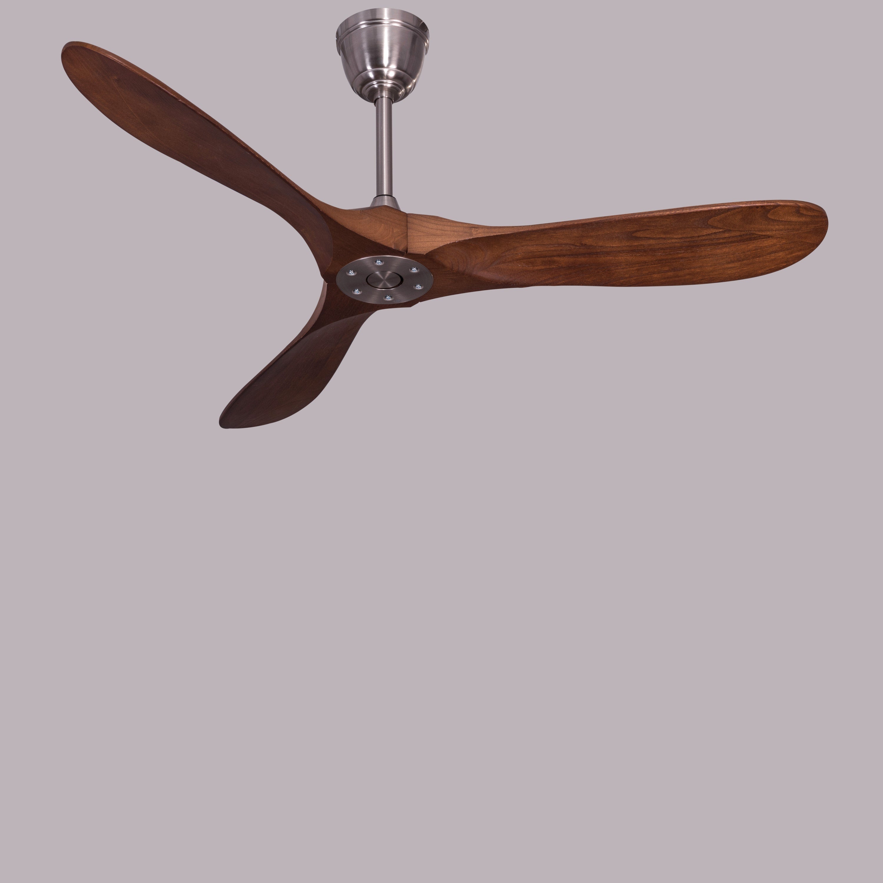 Spin Me Around (132 cm Span, Chrome Finish Metal Body, Solid Wood Blades) Ceiling Fan
