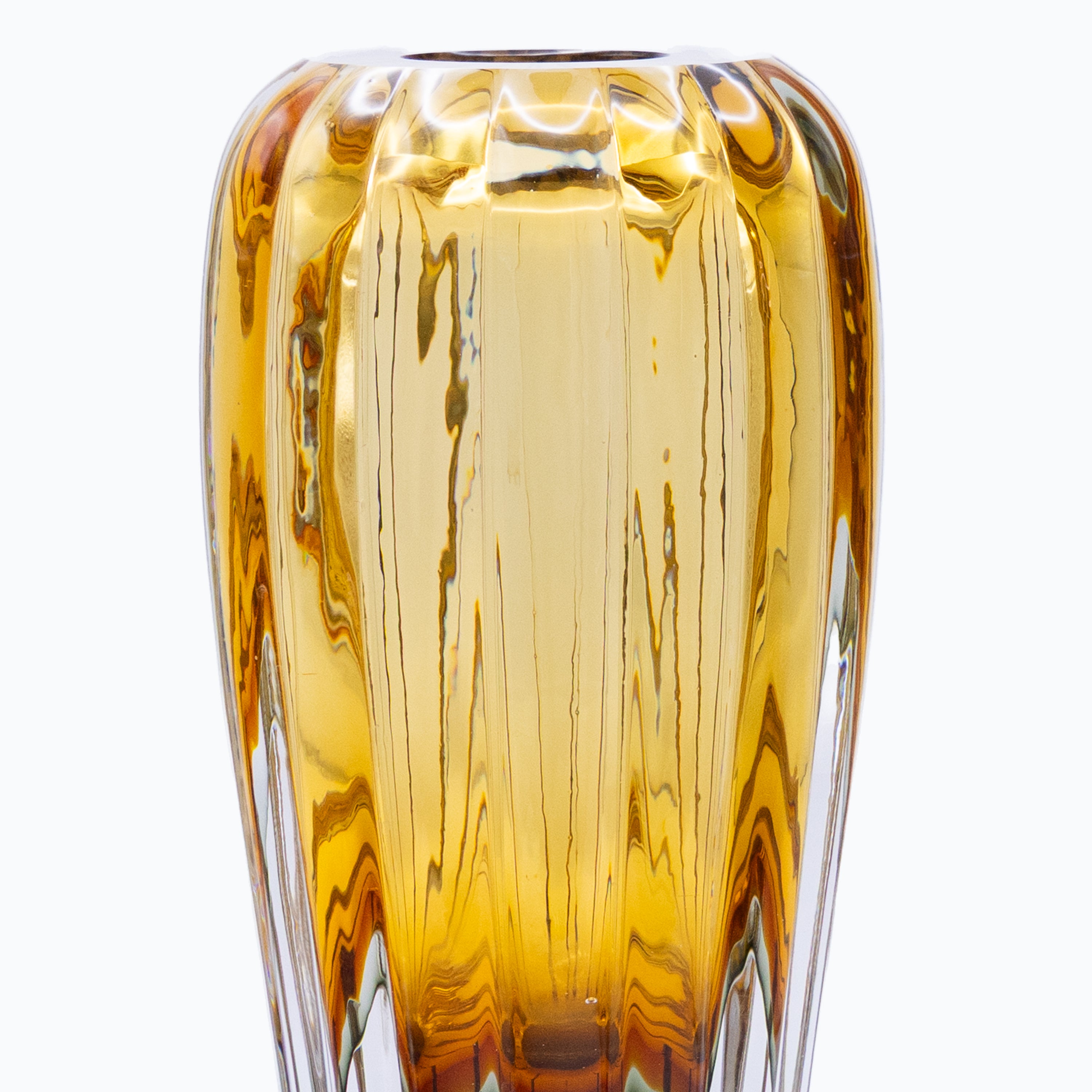 The Deepwood drop (Amber) glass vase