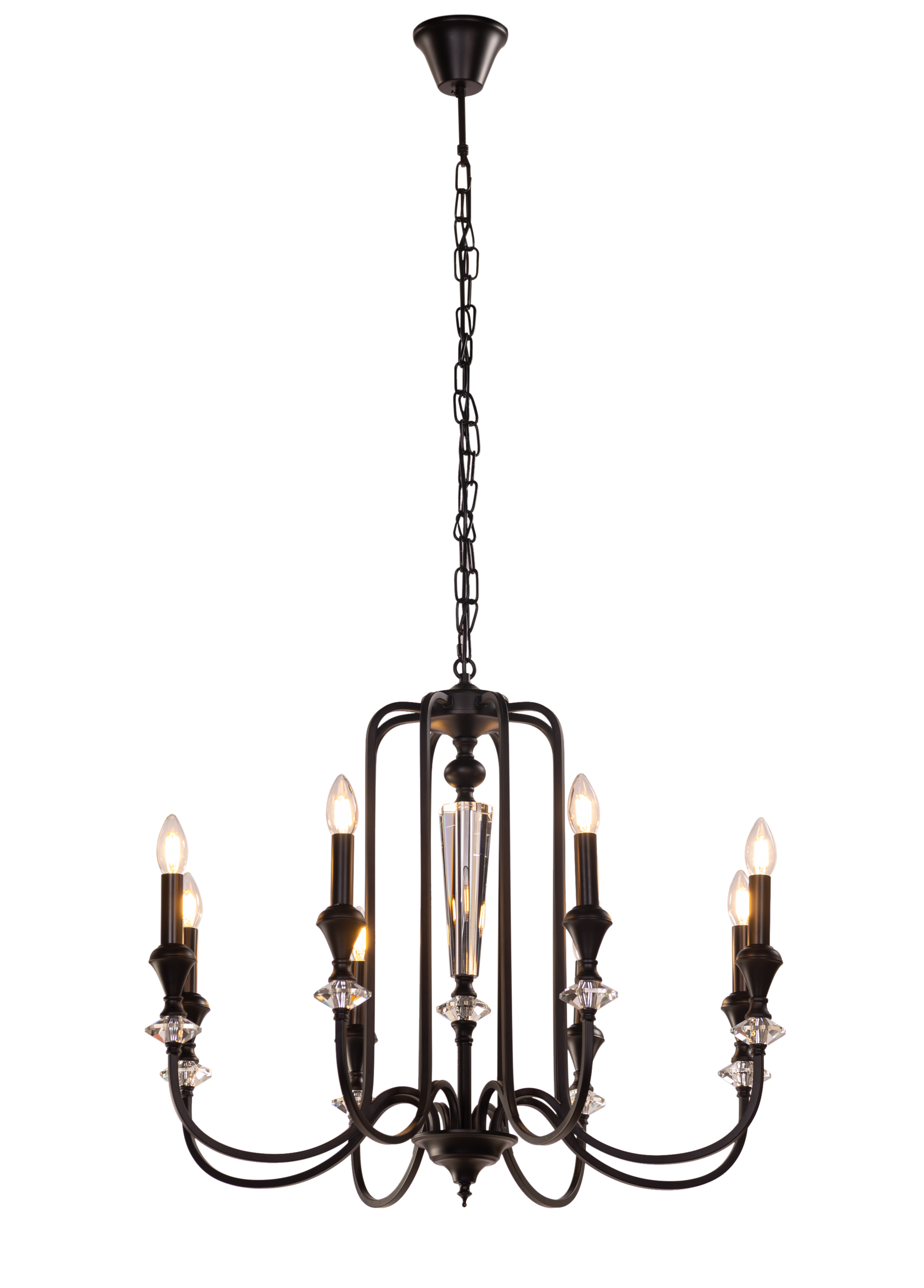 Prone To Cling Petite (Large, Black) Crystal Chandelier