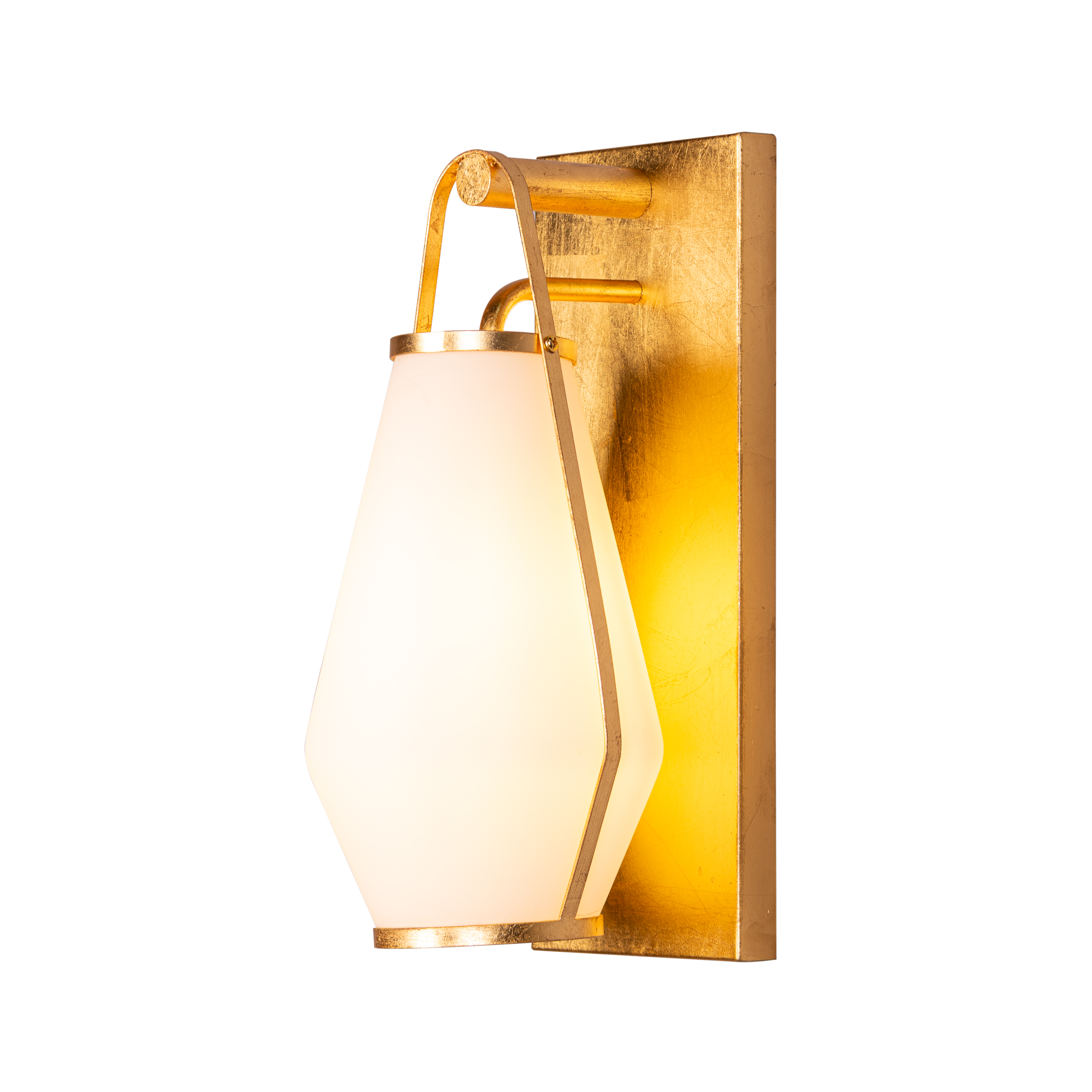 Egerton (Gold, White) Frosted Glass Wall Light