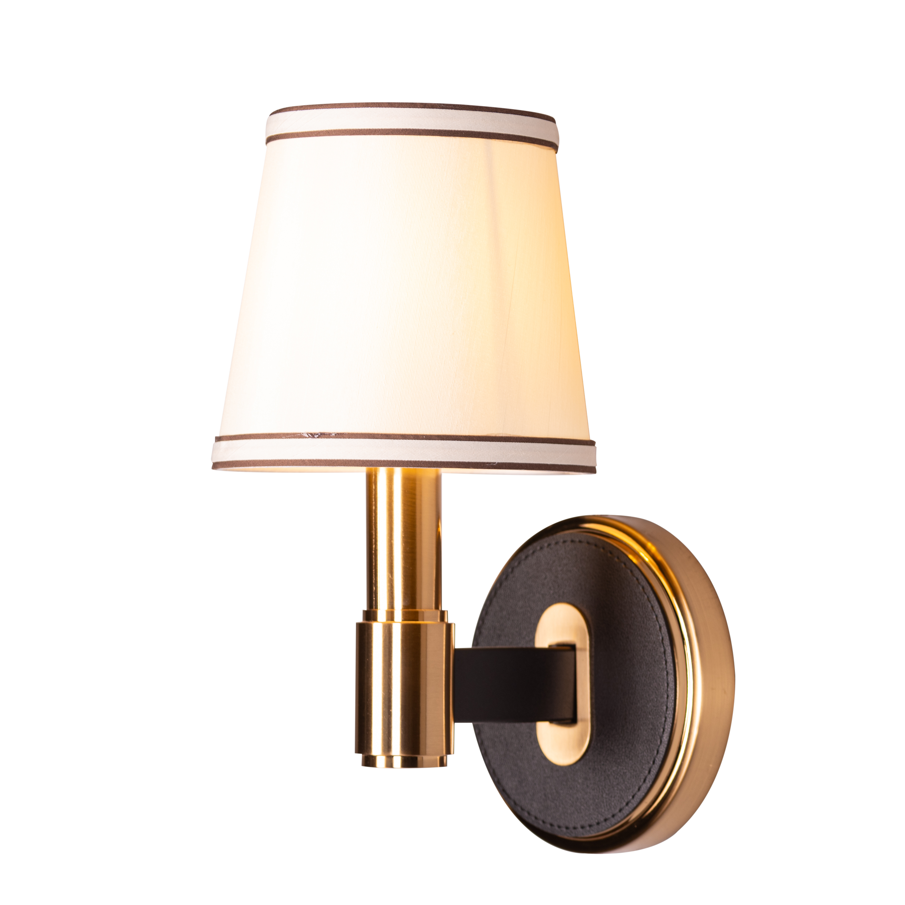 Ink & Ember (Gold, Black) Faux Leather Wall Light
