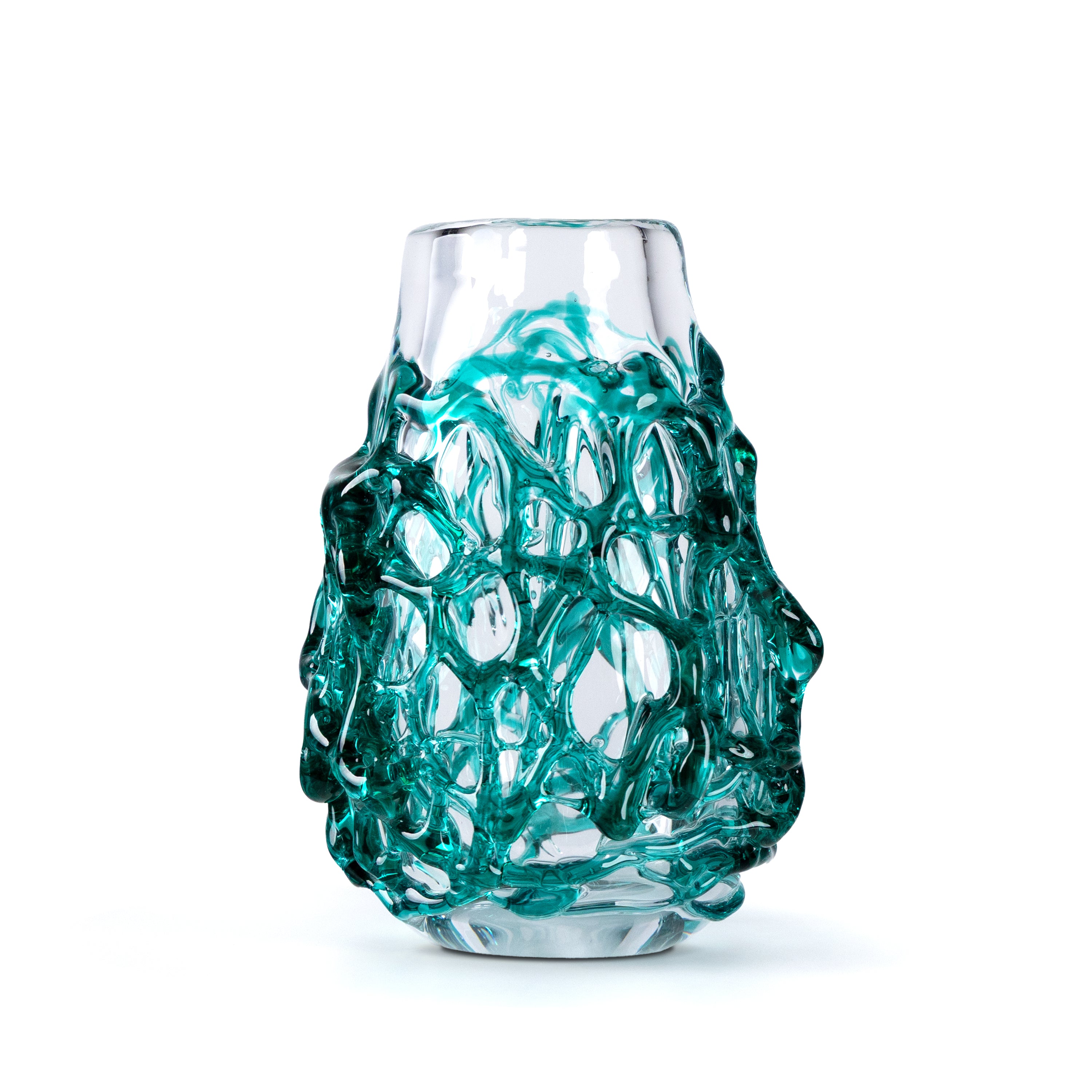 Vipera Teal Glass Vase