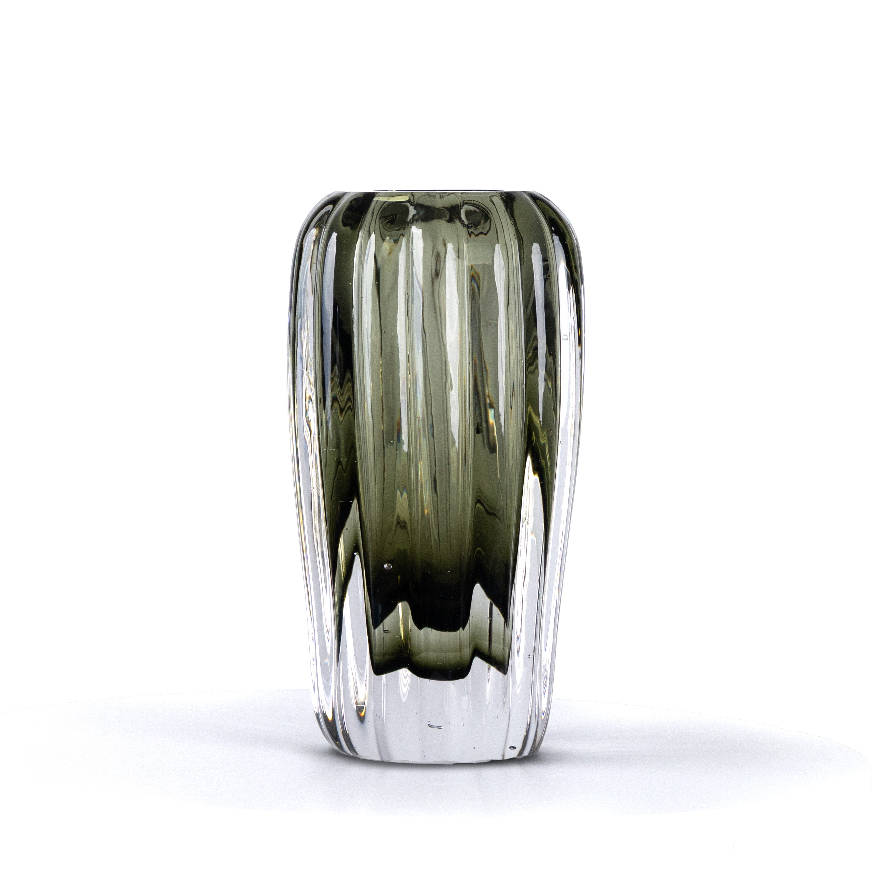 The Deepwood drop (Smokey Grey) glass vase