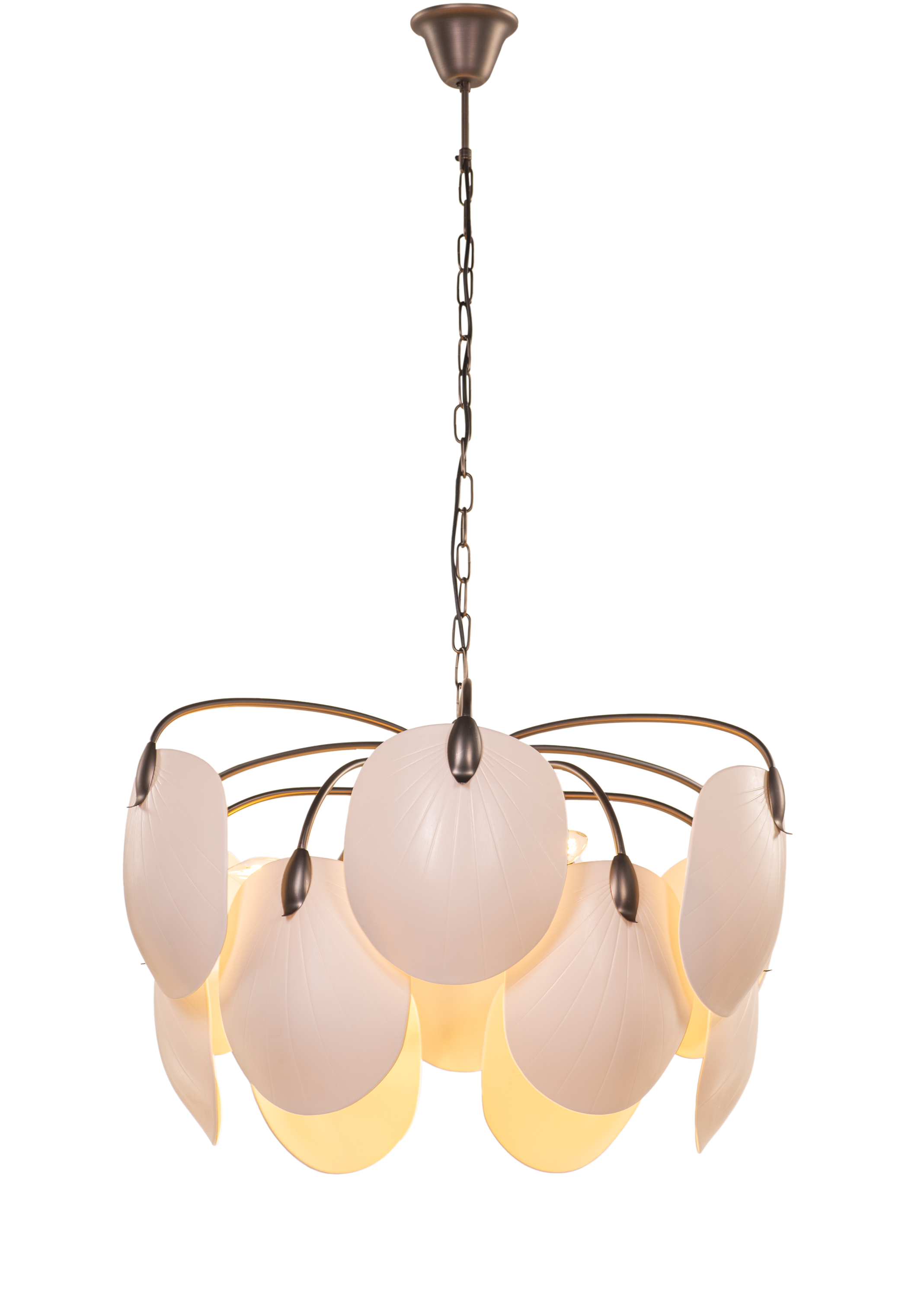 Petaline (Round, Brown, White) Ceramic Chandelier