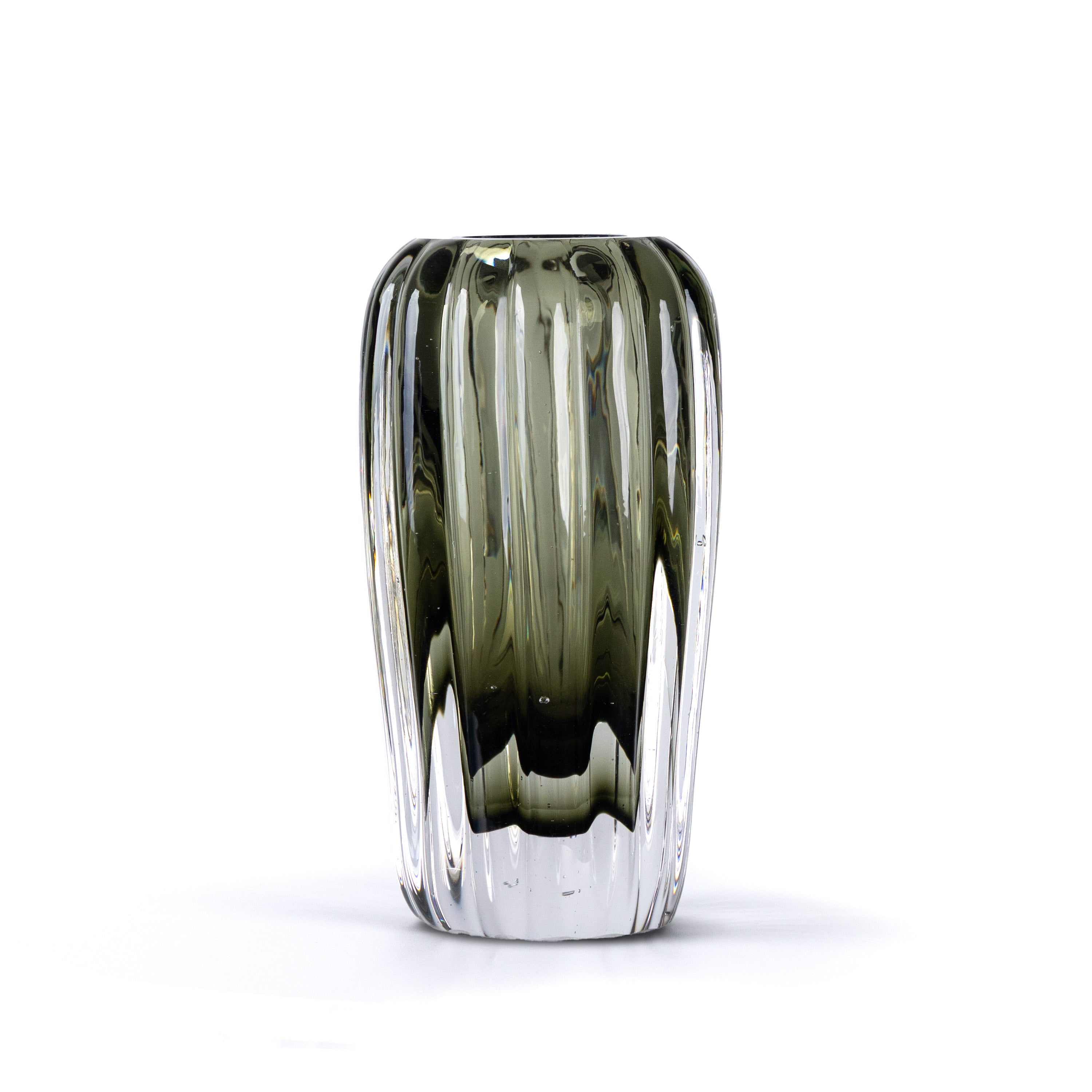 The Deepwood drop (Smokey Grey) glass vase