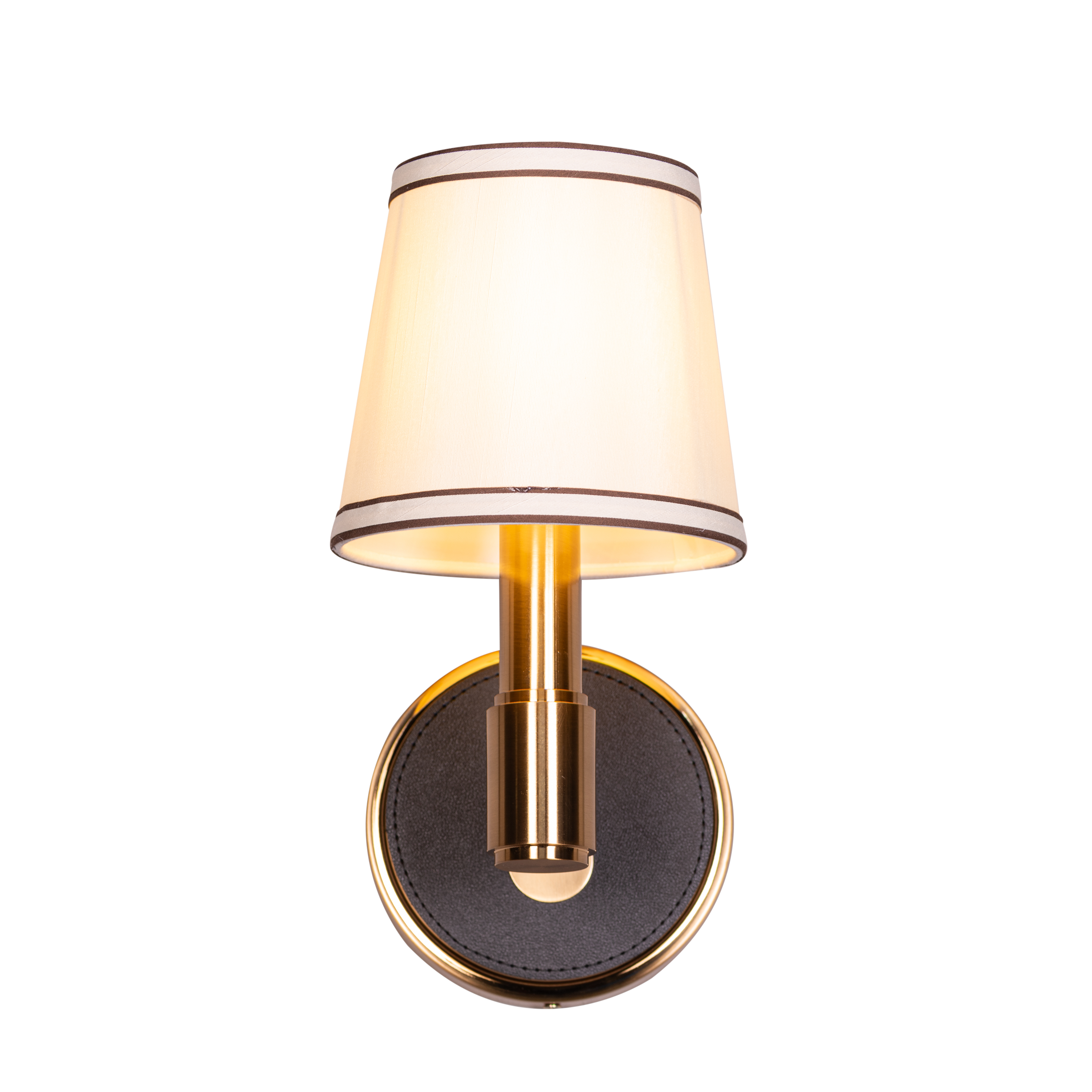 Ink & Ember (Gold, Black) Faux Leather Wall Light