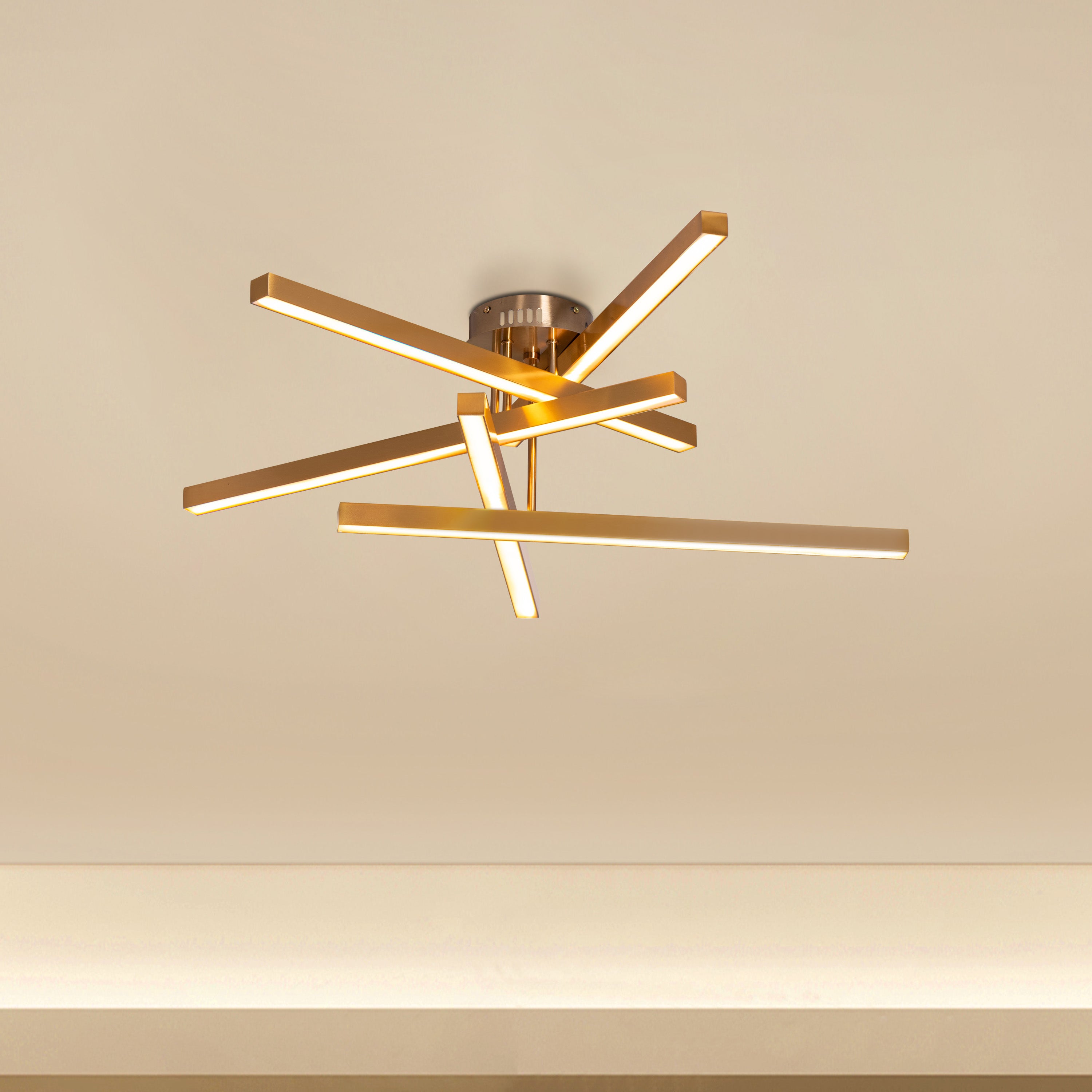 Run The World (Gold, Dimmable LED with Remote Control) Ceiling Light