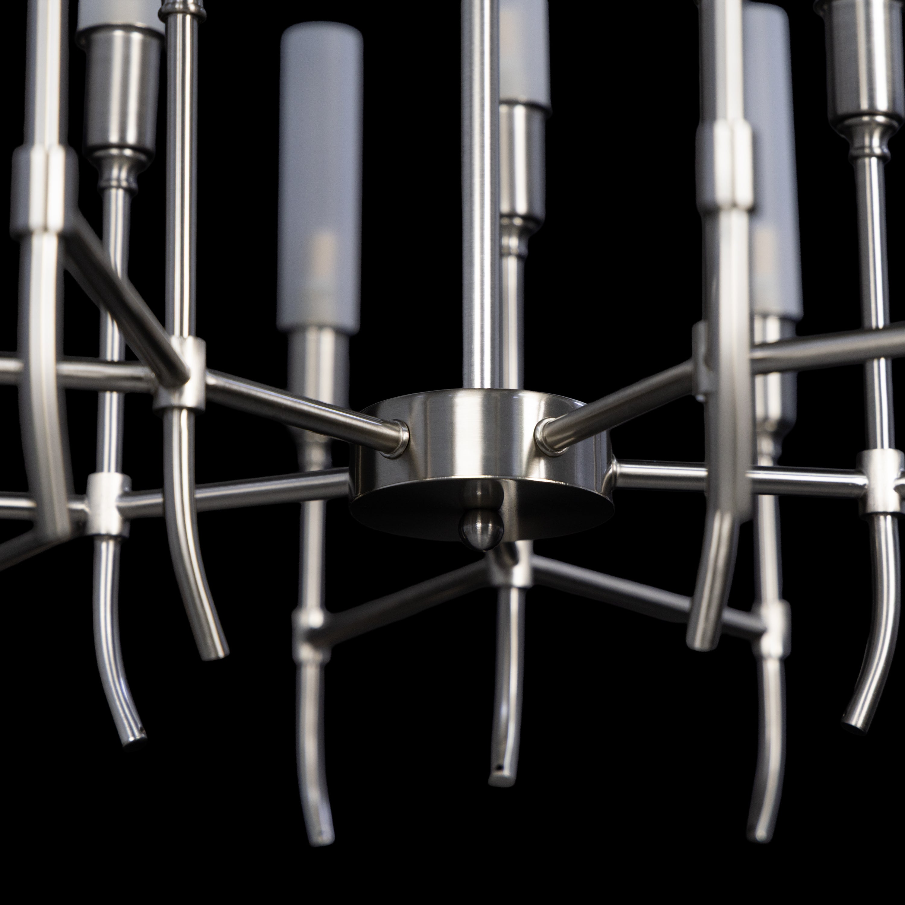 Cavendish (Round, S.S Finish) Frosted Glass Chandelier