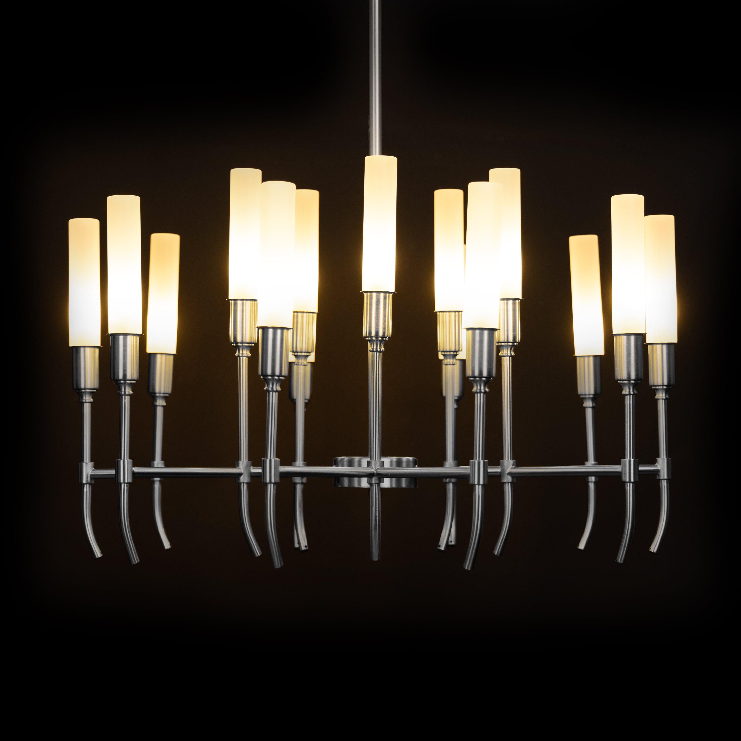 Cavendish (Round, S.S Finish) Frosted Glass Chandelier
