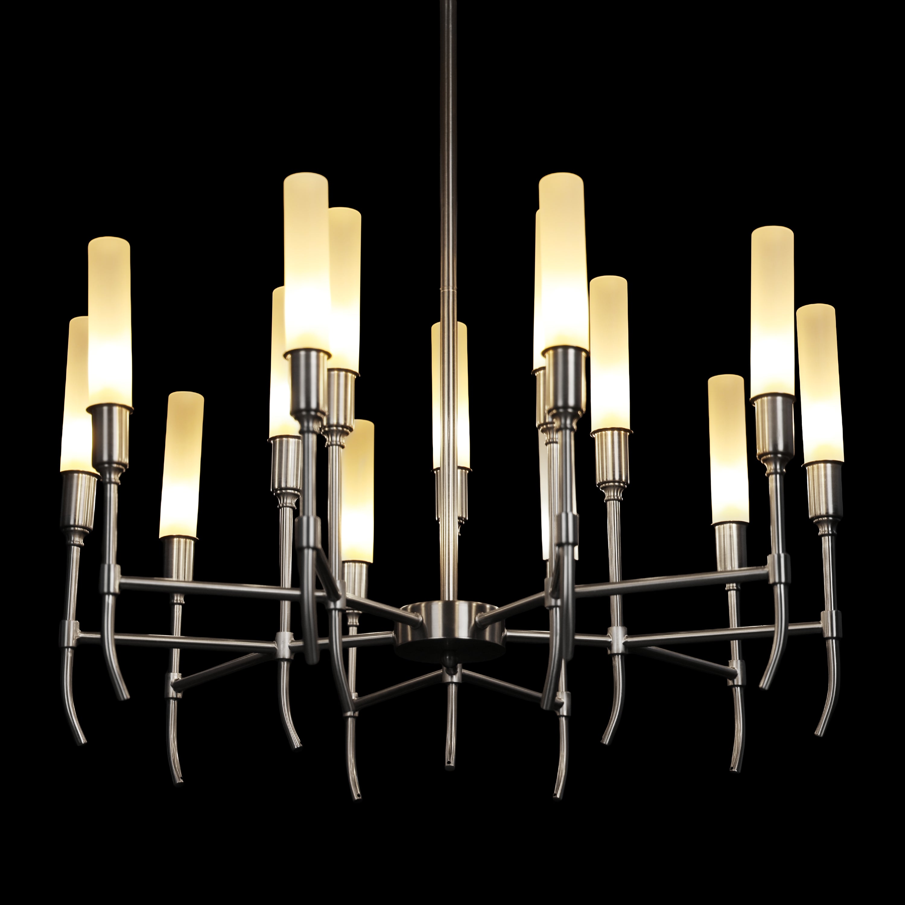 Cavendish (Round, S.S Finish) Frosted Glass Chandelier