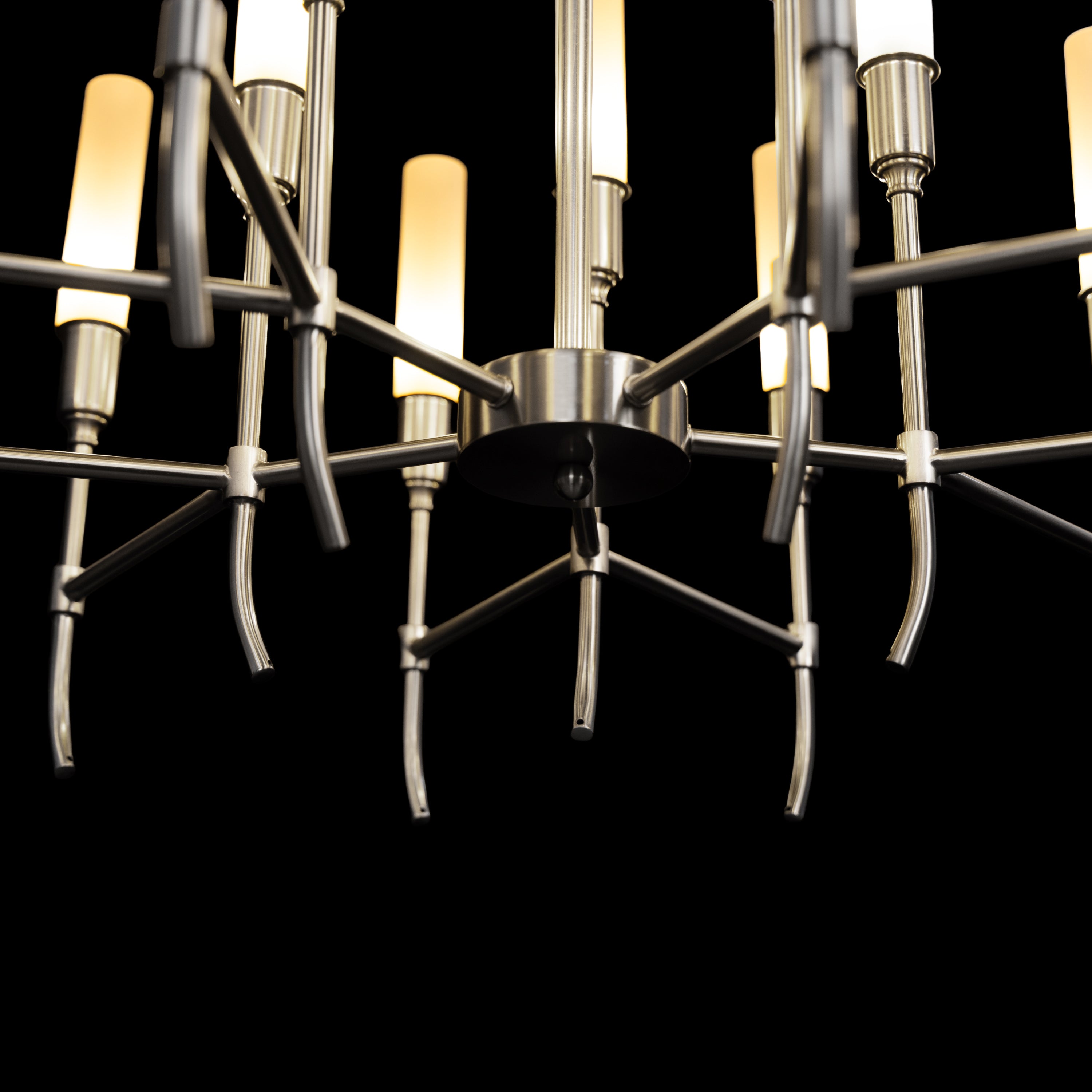 Cavendish (Round, S.S Finish) Frosted Glass Chandelier