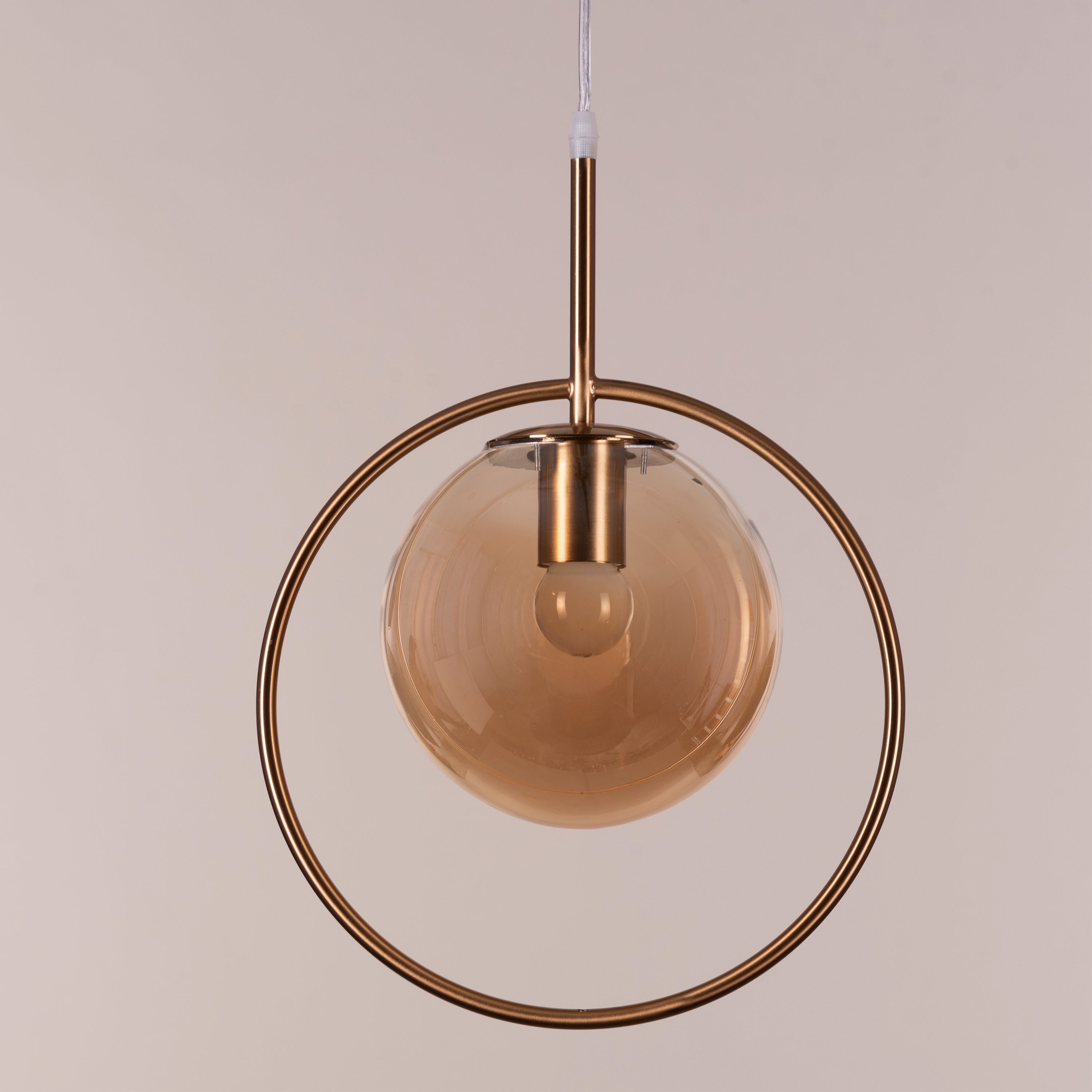 August Night (Amber) Clear Glass Pendant Light