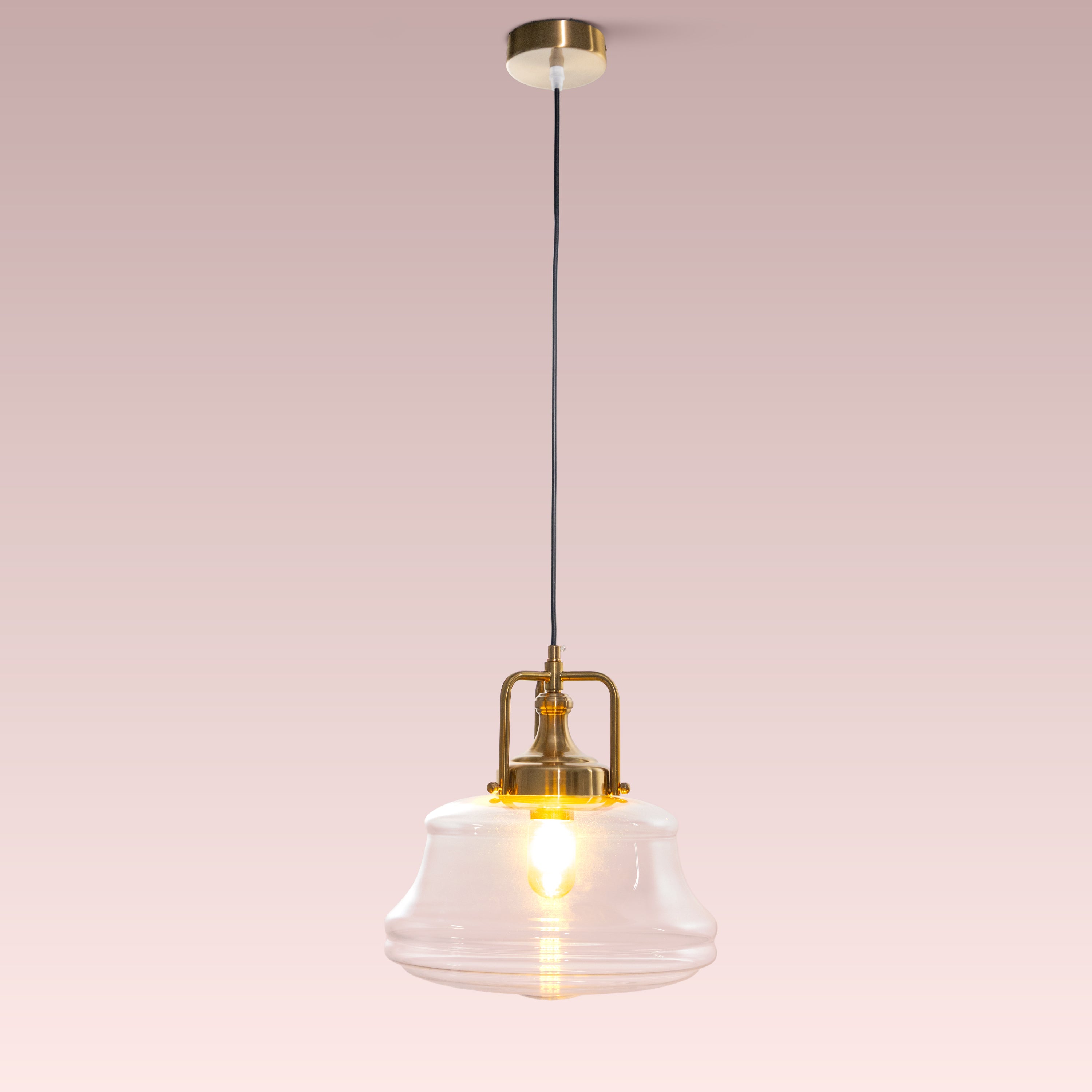 Eyes Closed (Gold, Clear) Glass Pendant Lamp