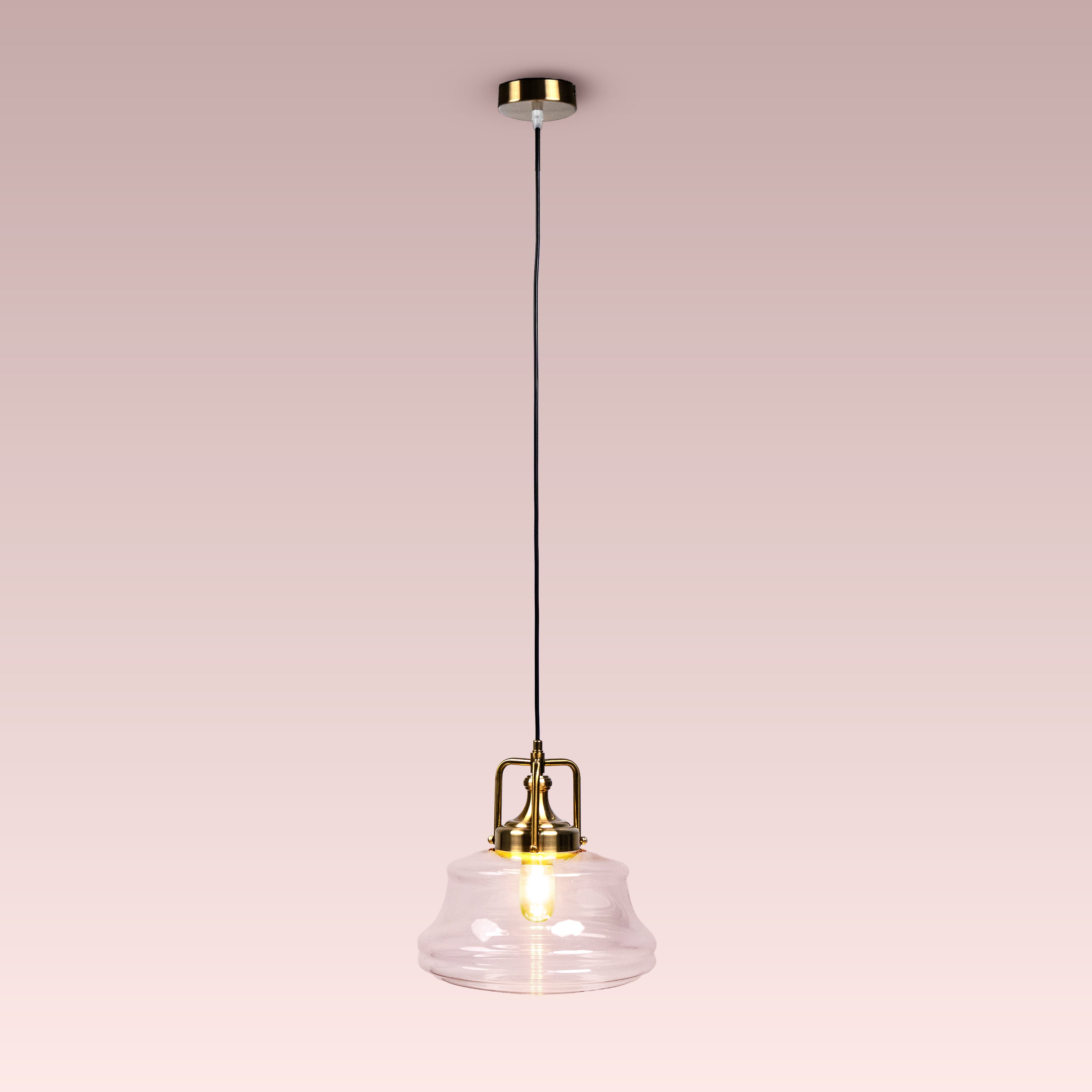 Eyes Closed (Gold, Clear) Glass Pendant Lamp