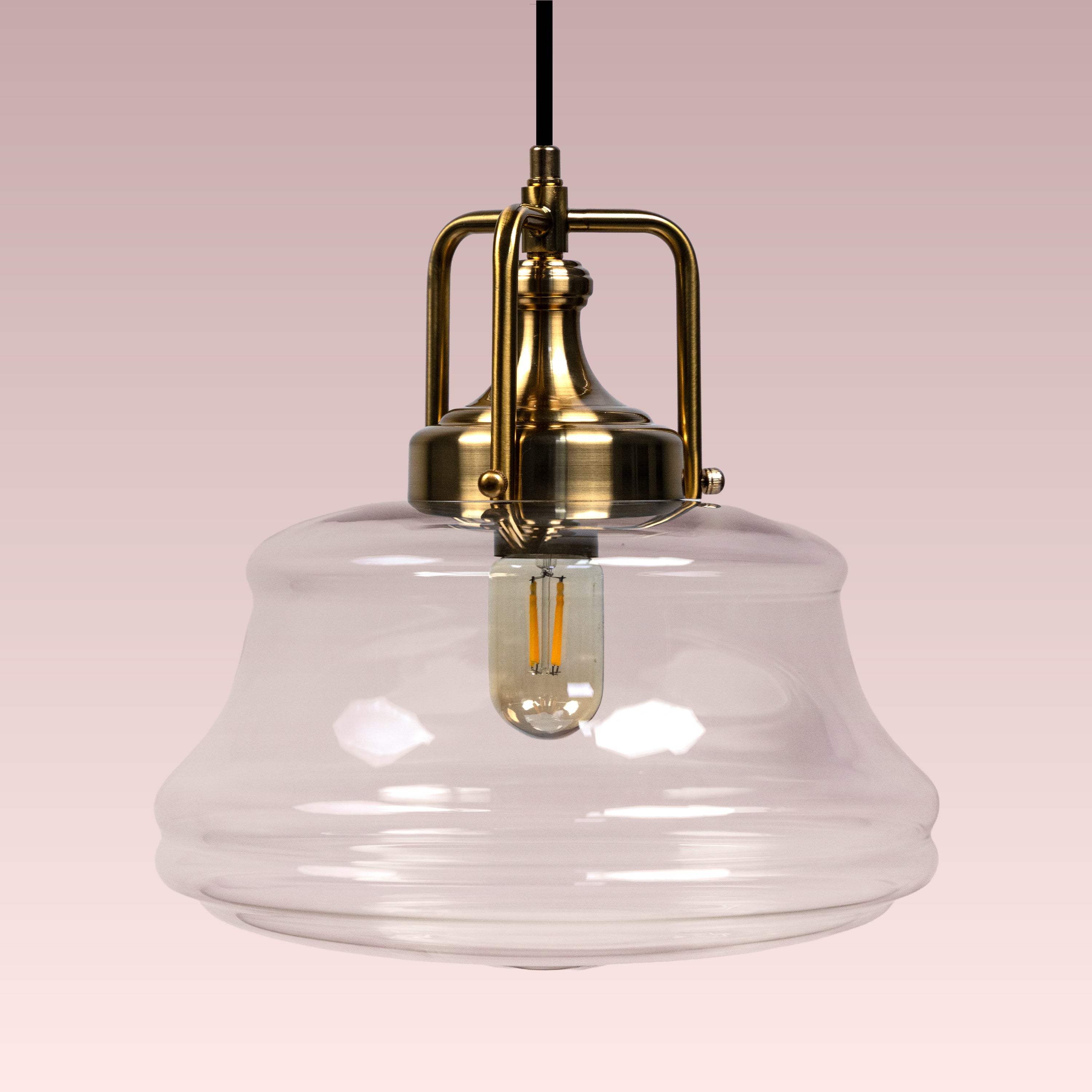 Eyes Closed (Gold, Clear) Glass Pendant Lamp