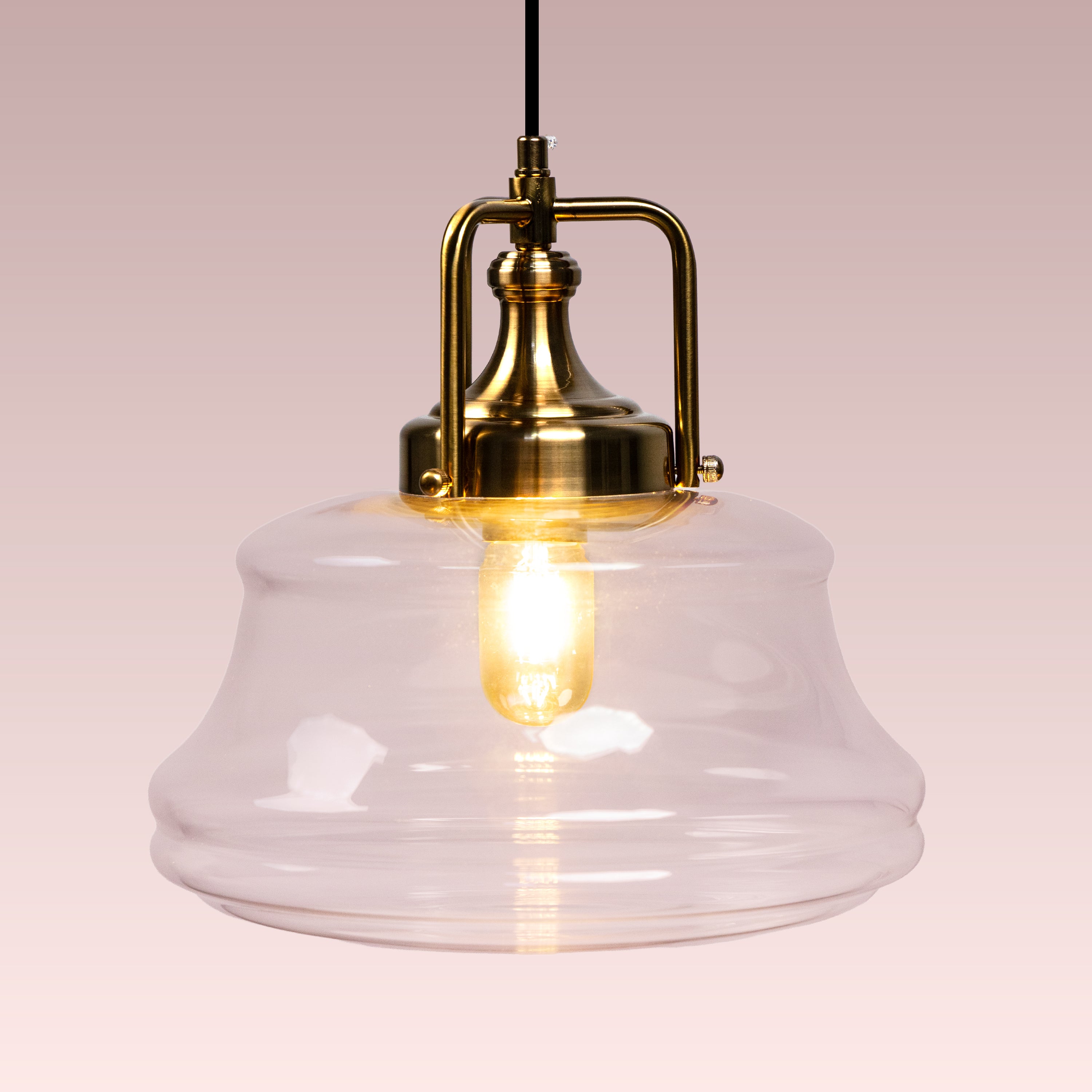 Eyes Closed (Gold, Clear) Glass Pendant Lamp