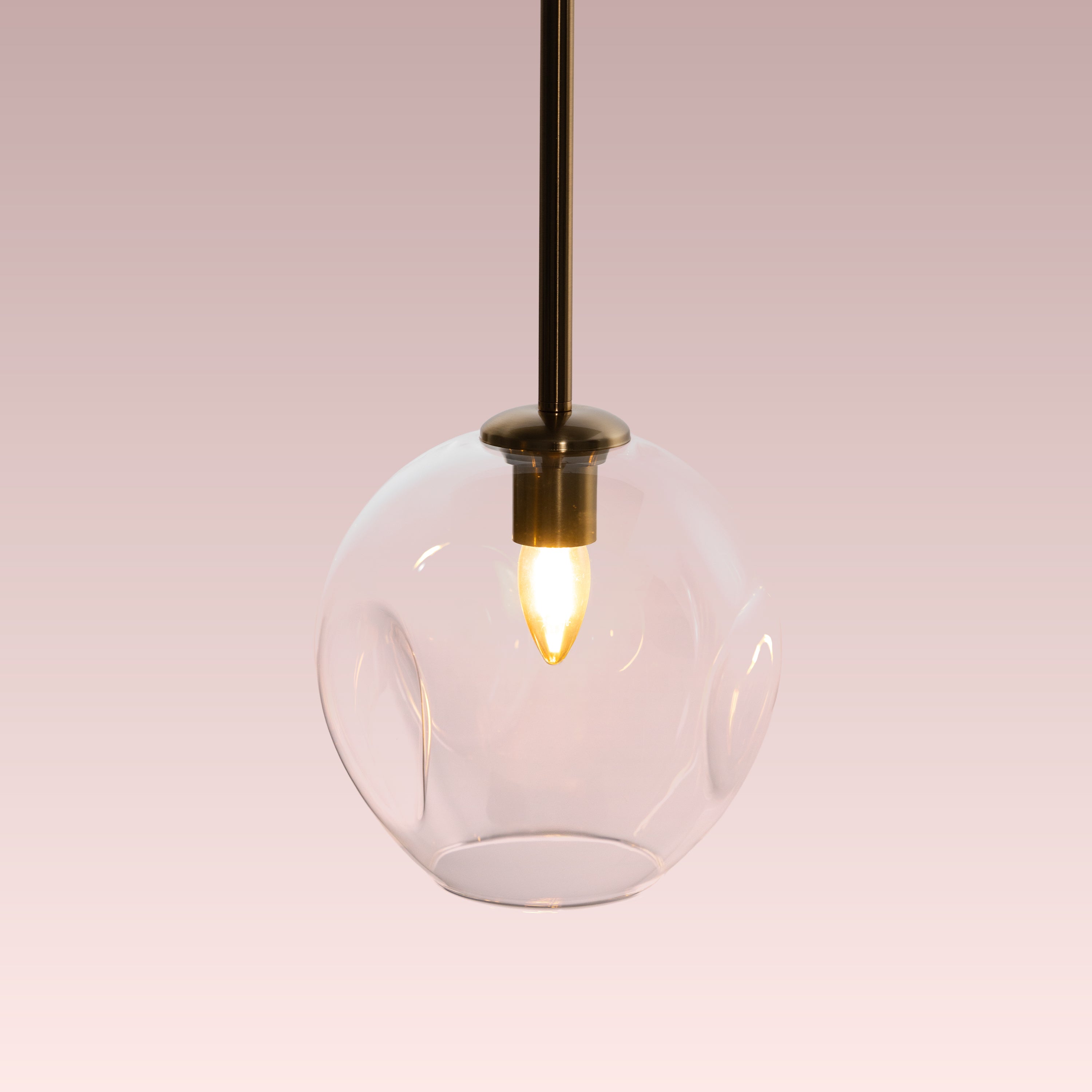 Tear Drop (Long, Clear, Gold) Glass Pendant Lamp