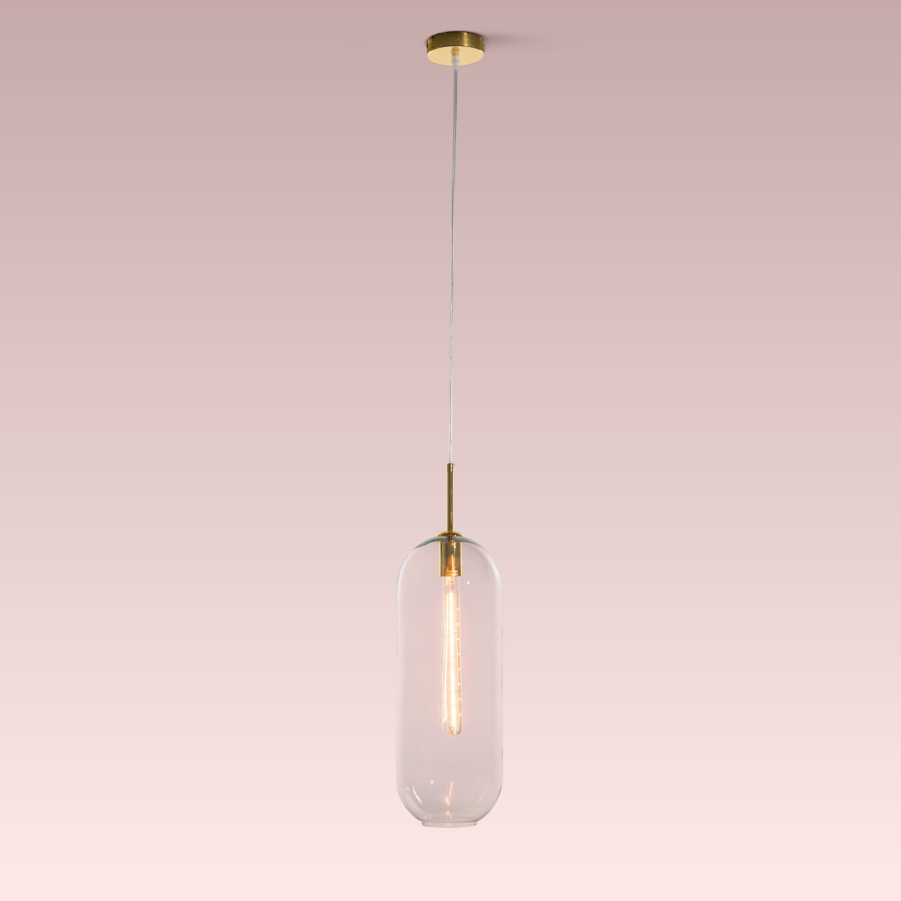 Gold Glamour (Large, Clear) Glass Pendant Light