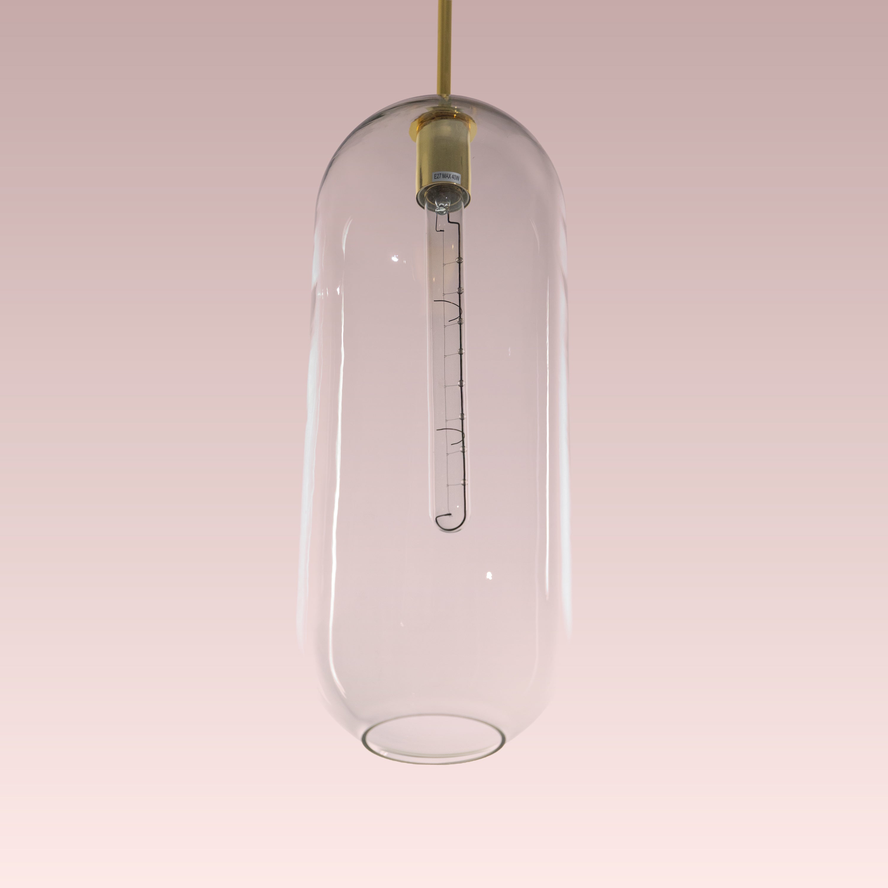 Gold Glamour (Large, Clear) Glass Pendant Light