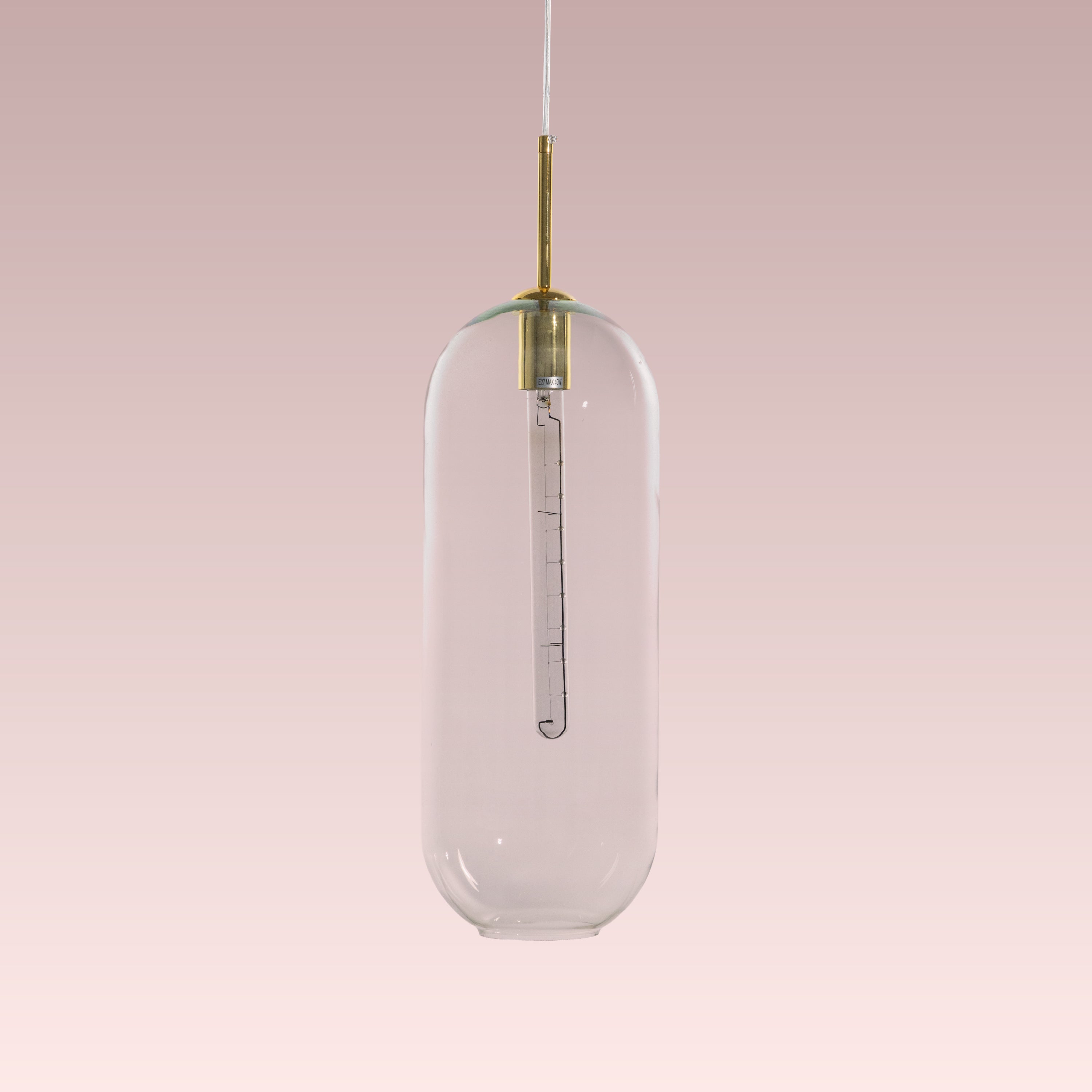 Gold Glamour (Large, Clear) Glass Pendant Light