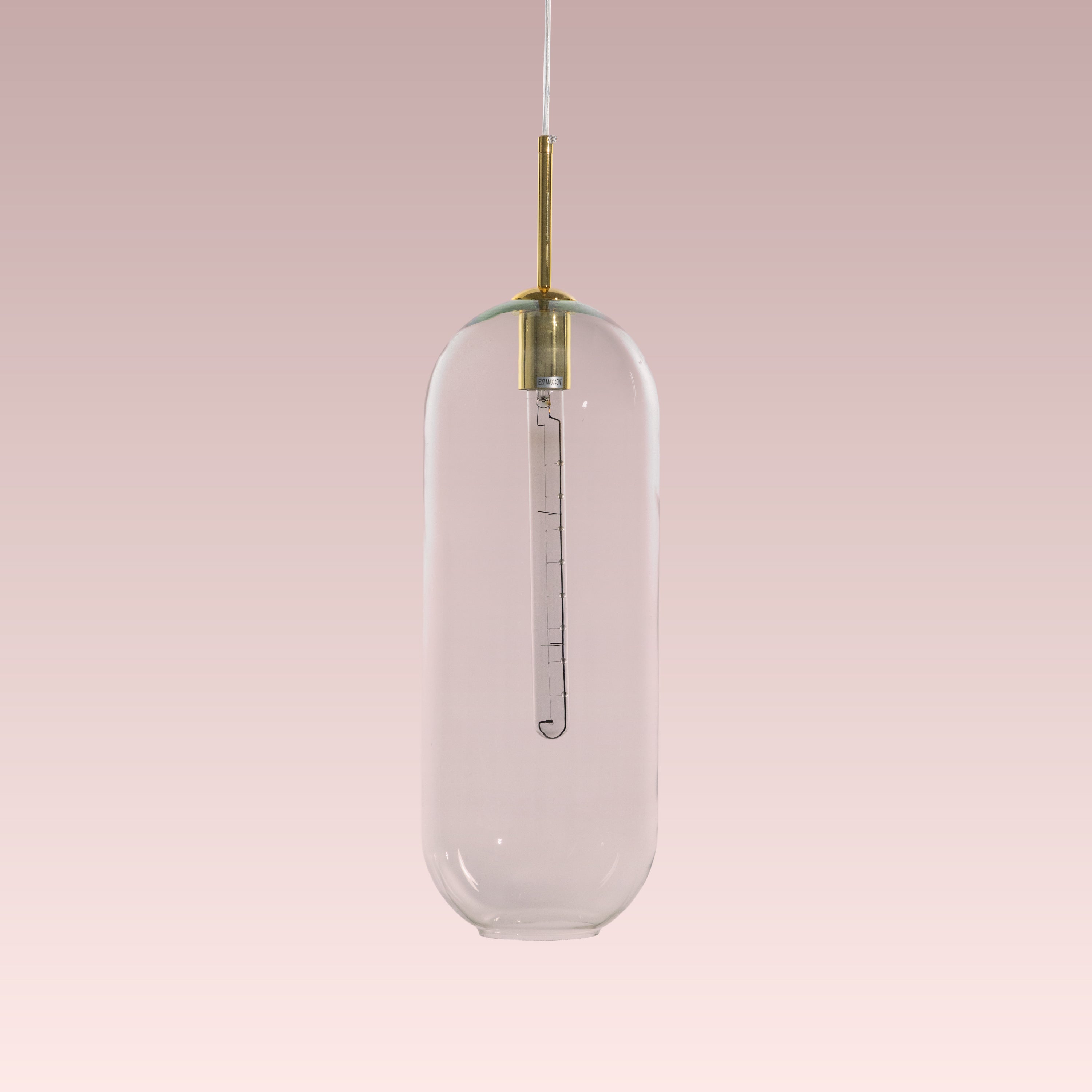 Gold Glamour (Large, Clear) Glass Pendant Light