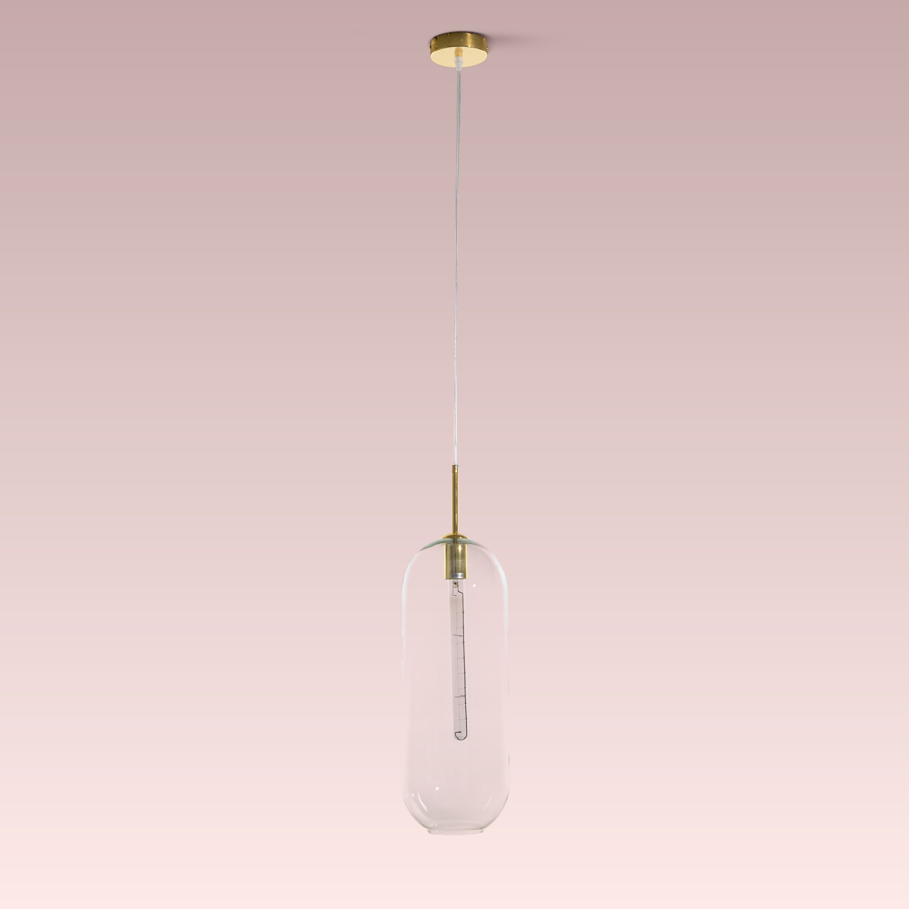 Gold Glamour (Large, Clear) Glass Pendant Light
