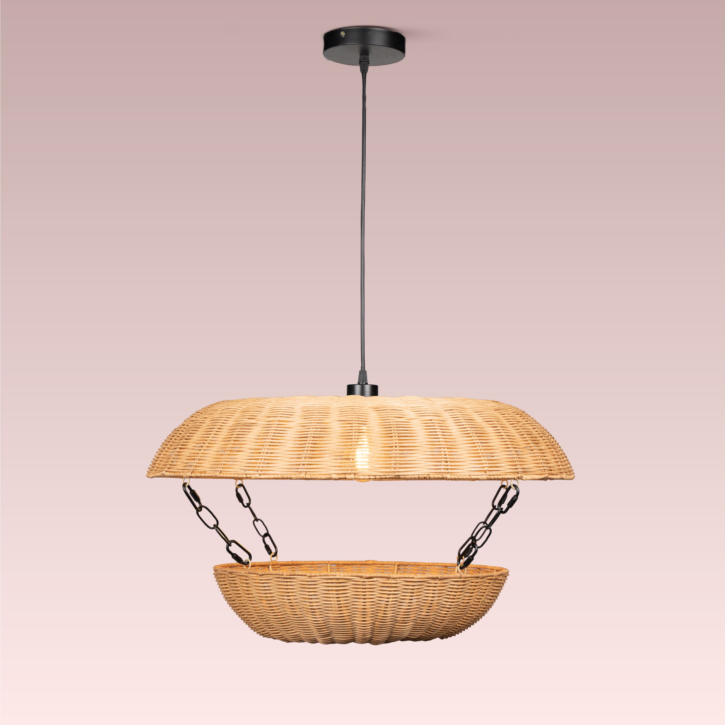 Wrapped In Light Rattan Pendant Light