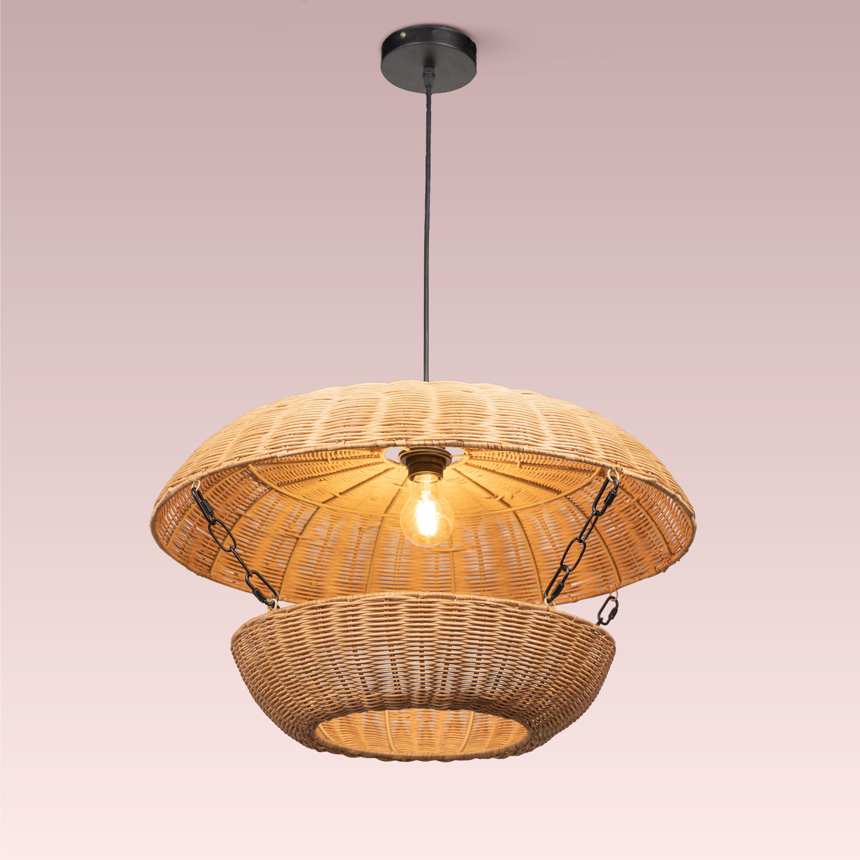 Wrapped In Light Rattan Pendant Light
