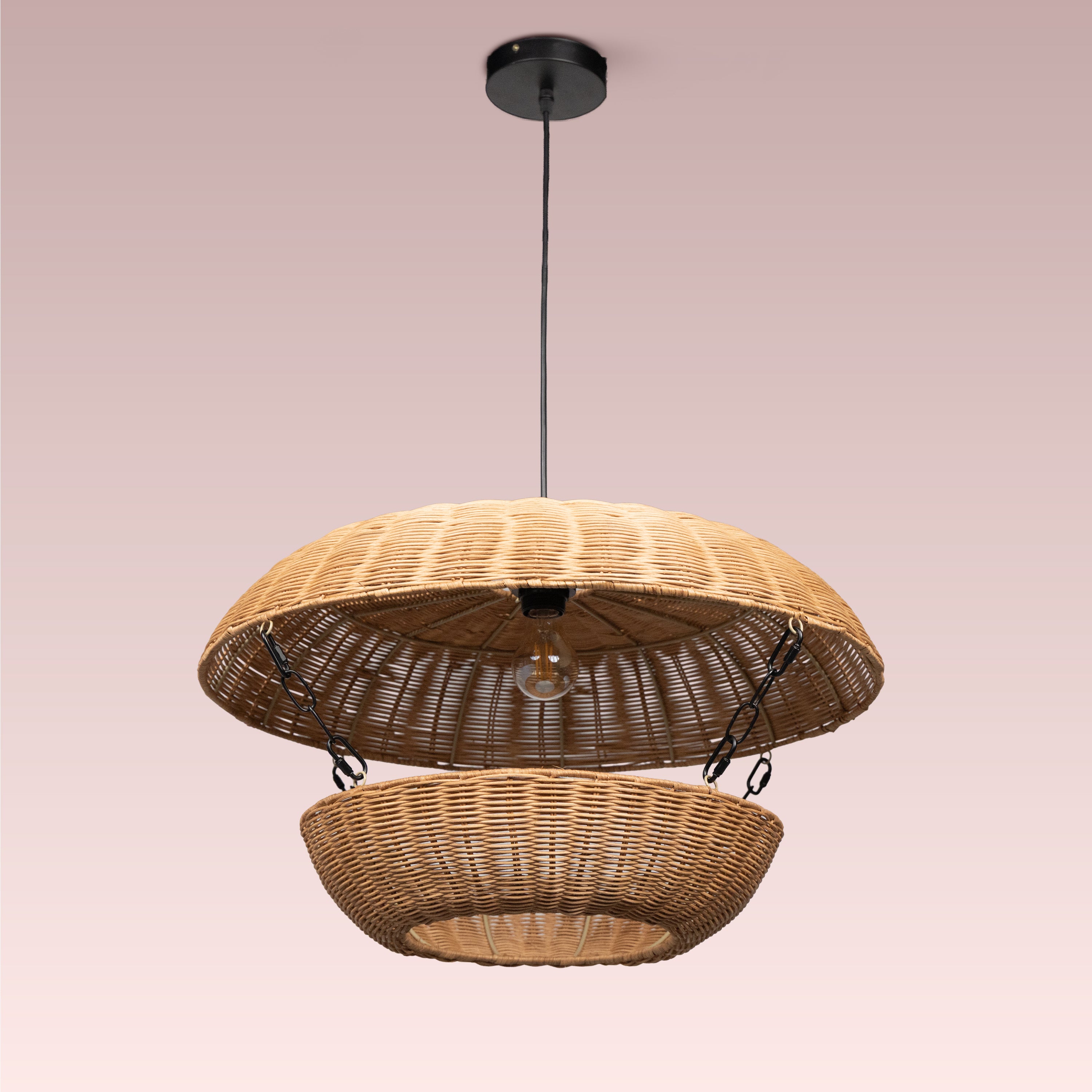 Wrapped In Light Rattan Pendant Light