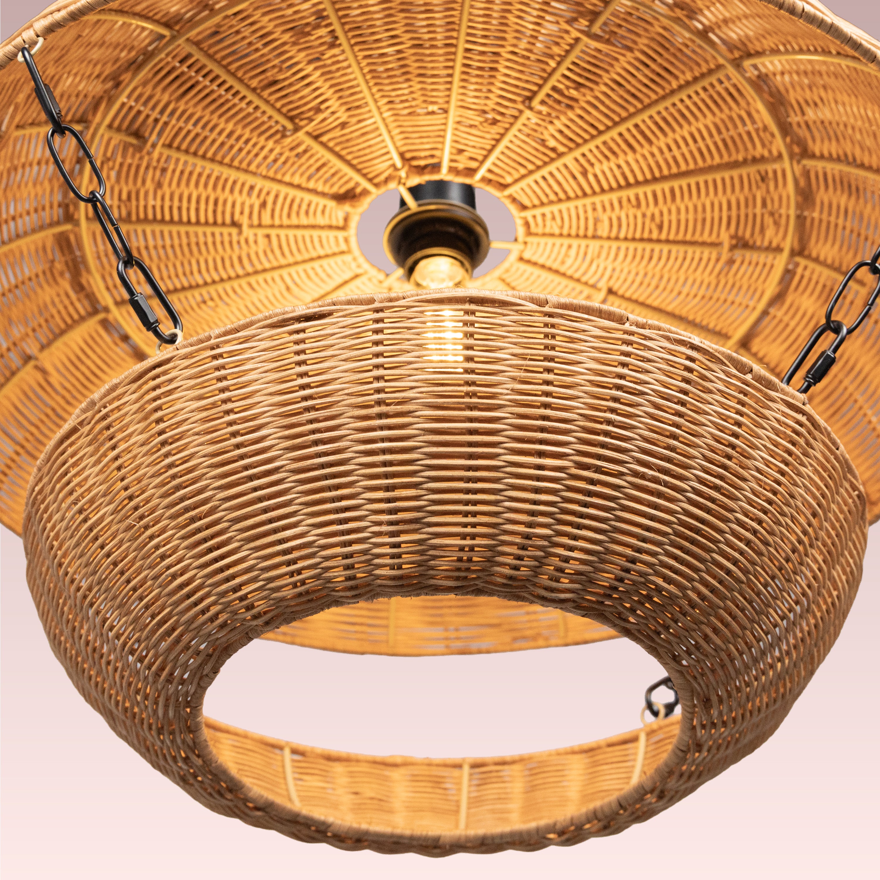 Wrapped In Light Rattan Pendant Light