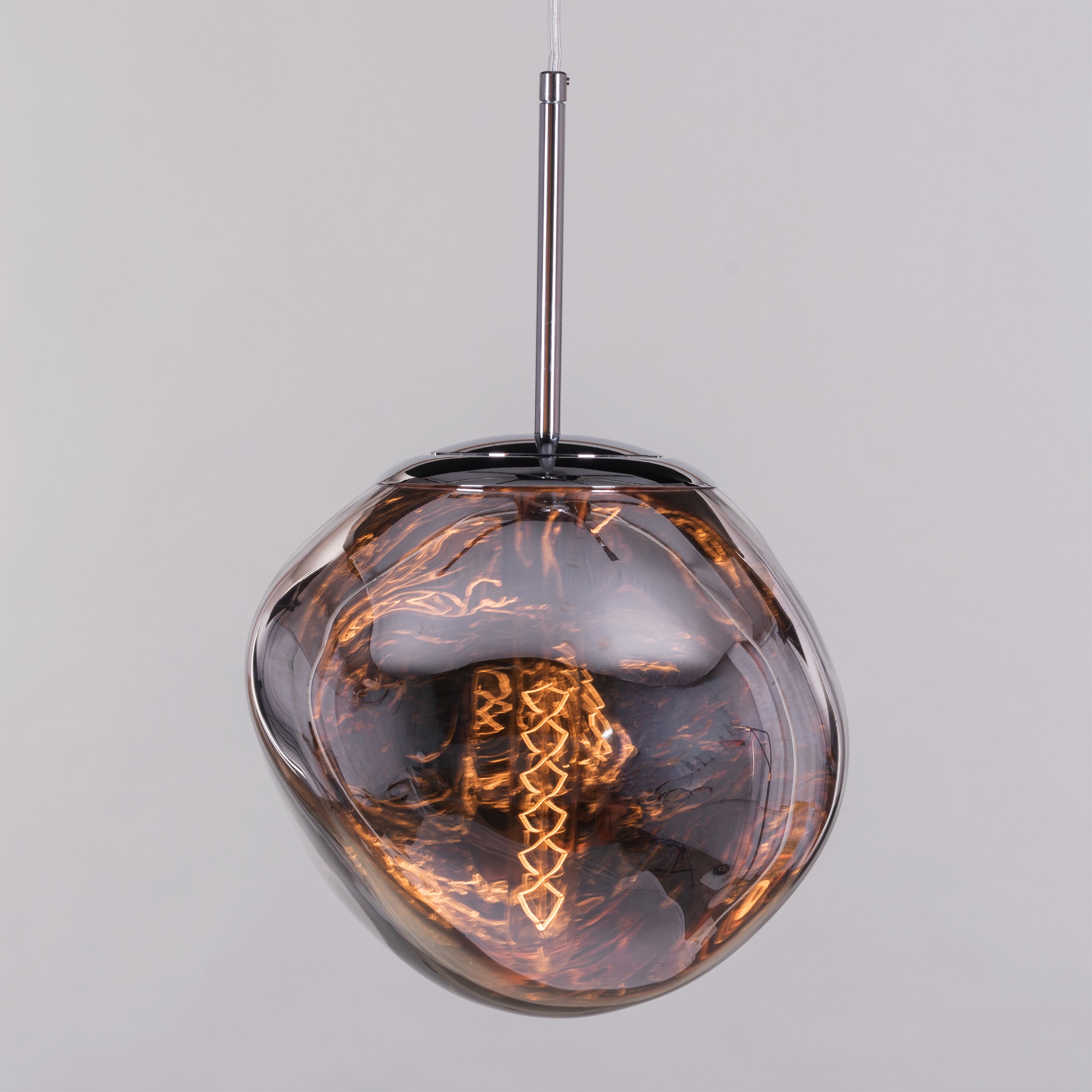 Ongoing Love (Small, Chrome, Smokey Grey) Glass Pendant Light