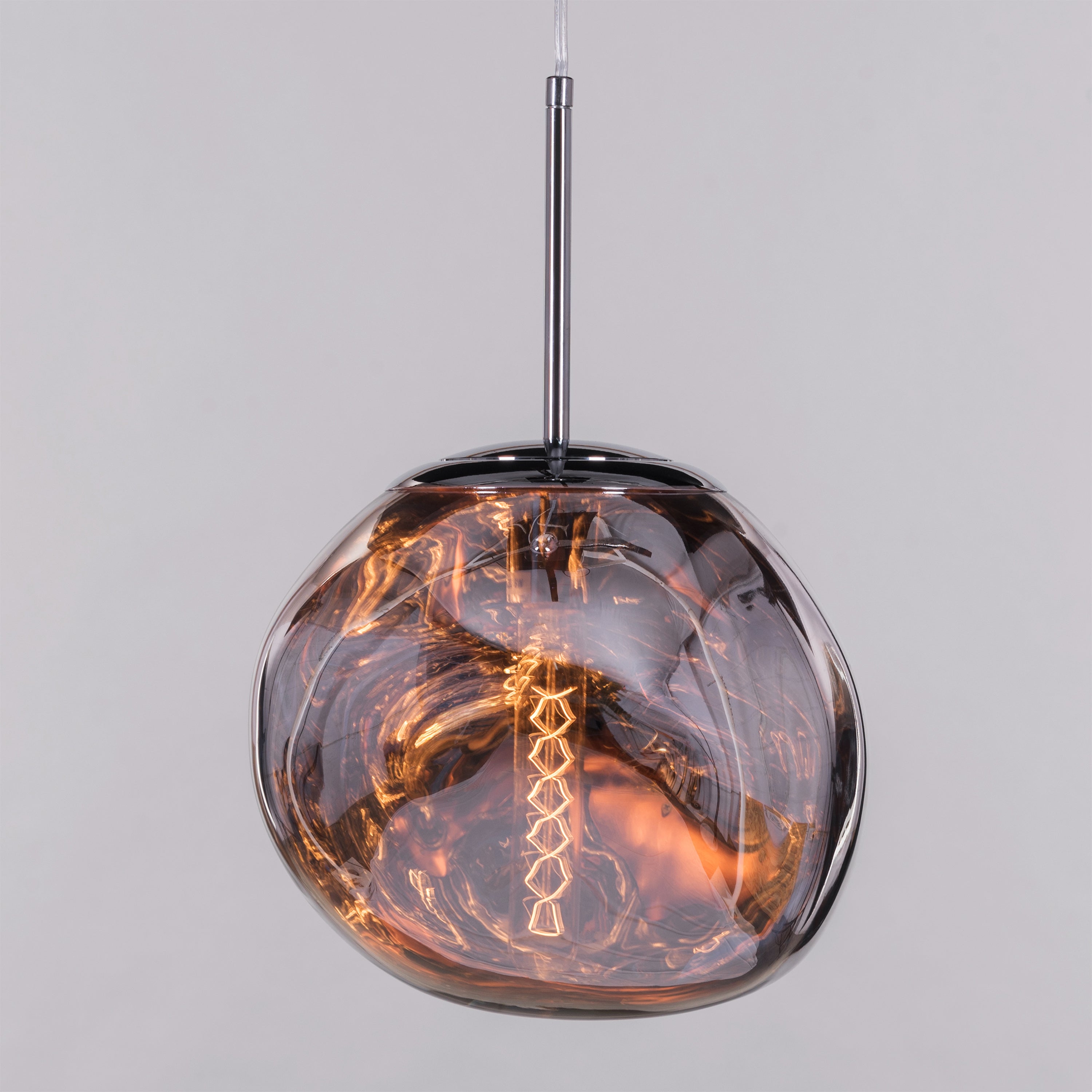 Ongoing Love (Small, Chrome, Smokey Grey) Glass Pendant Light