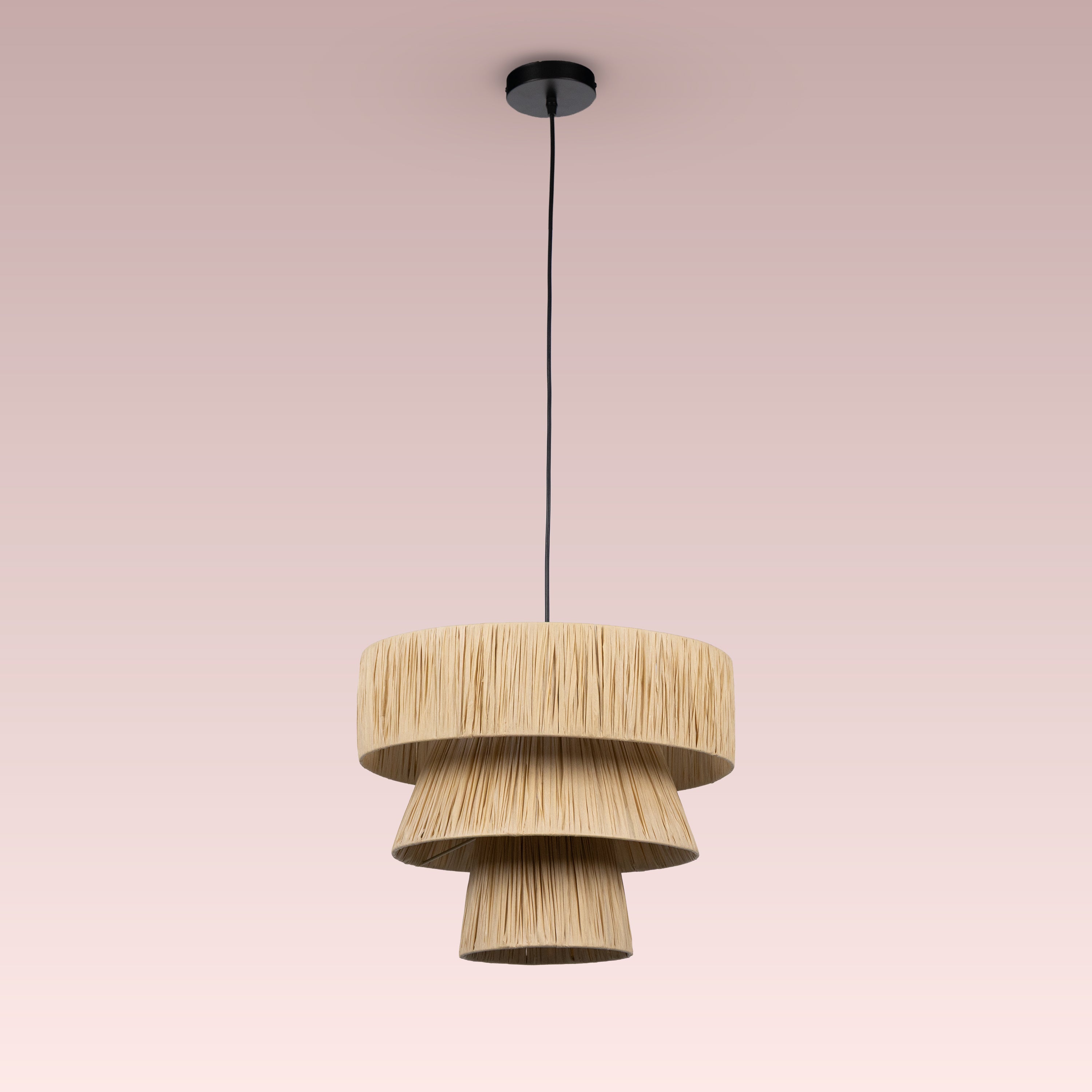 Windworn (Beige) Rattan Pendant Light