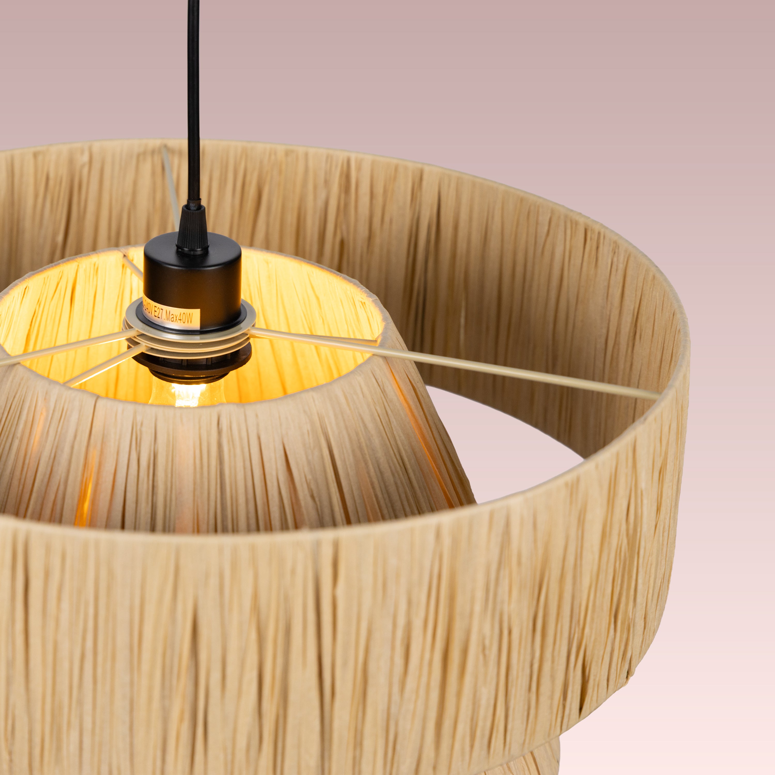 Windworn (Beige) Rattan Pendant Light