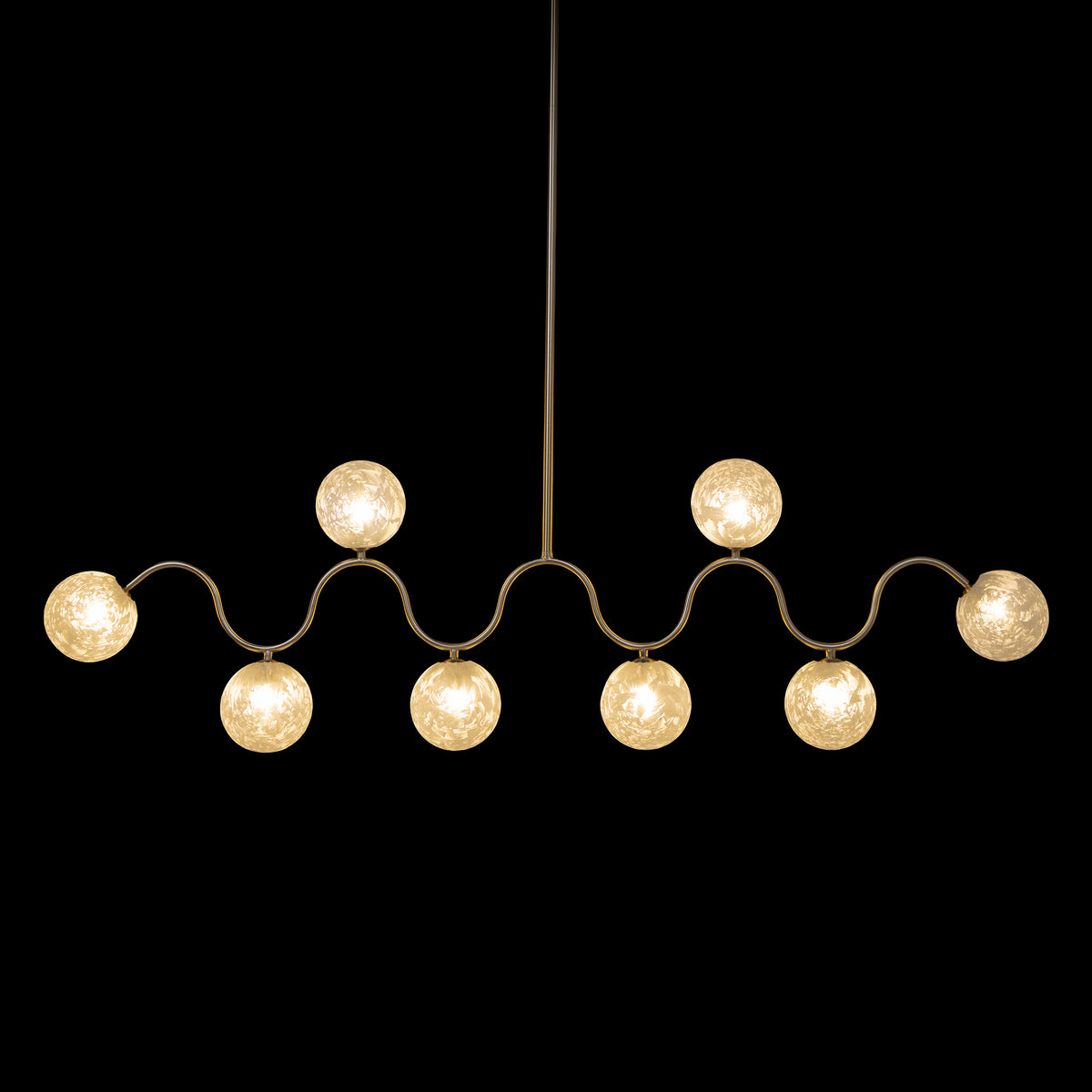 City In Stillness (Gold, White) Glass Chandelier