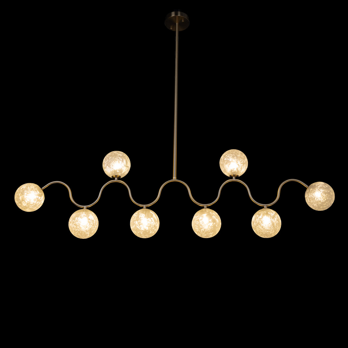 City In Stillness (Gold, White) Glass Chandelier