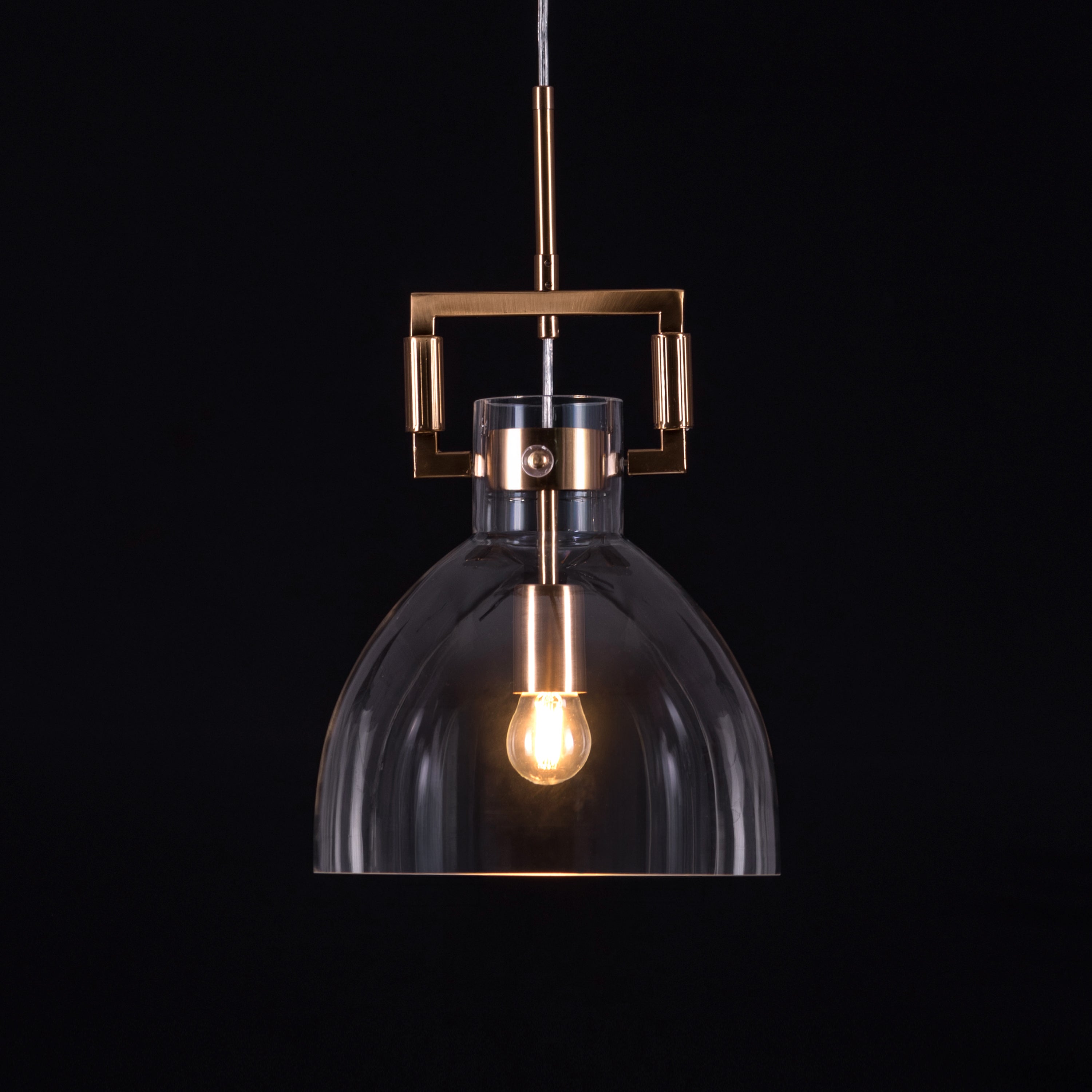 High Hopes (Oval, Gold) Clear Glass Pendant Light