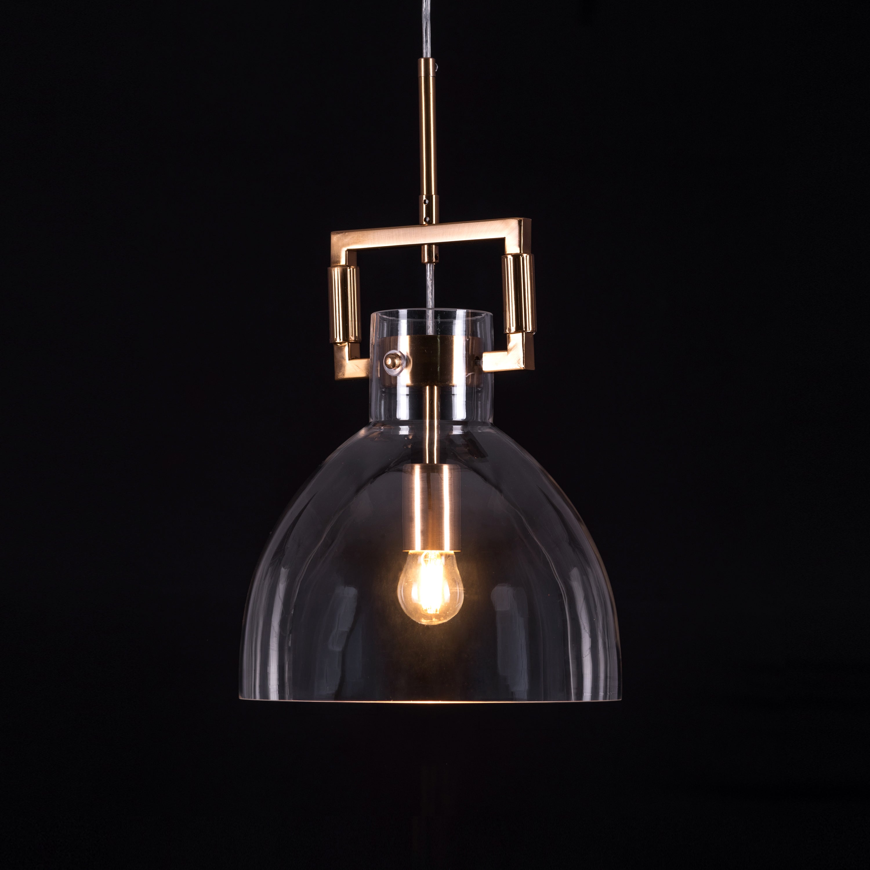 High Hopes (Oval, Gold) Clear Glass Pendant Light