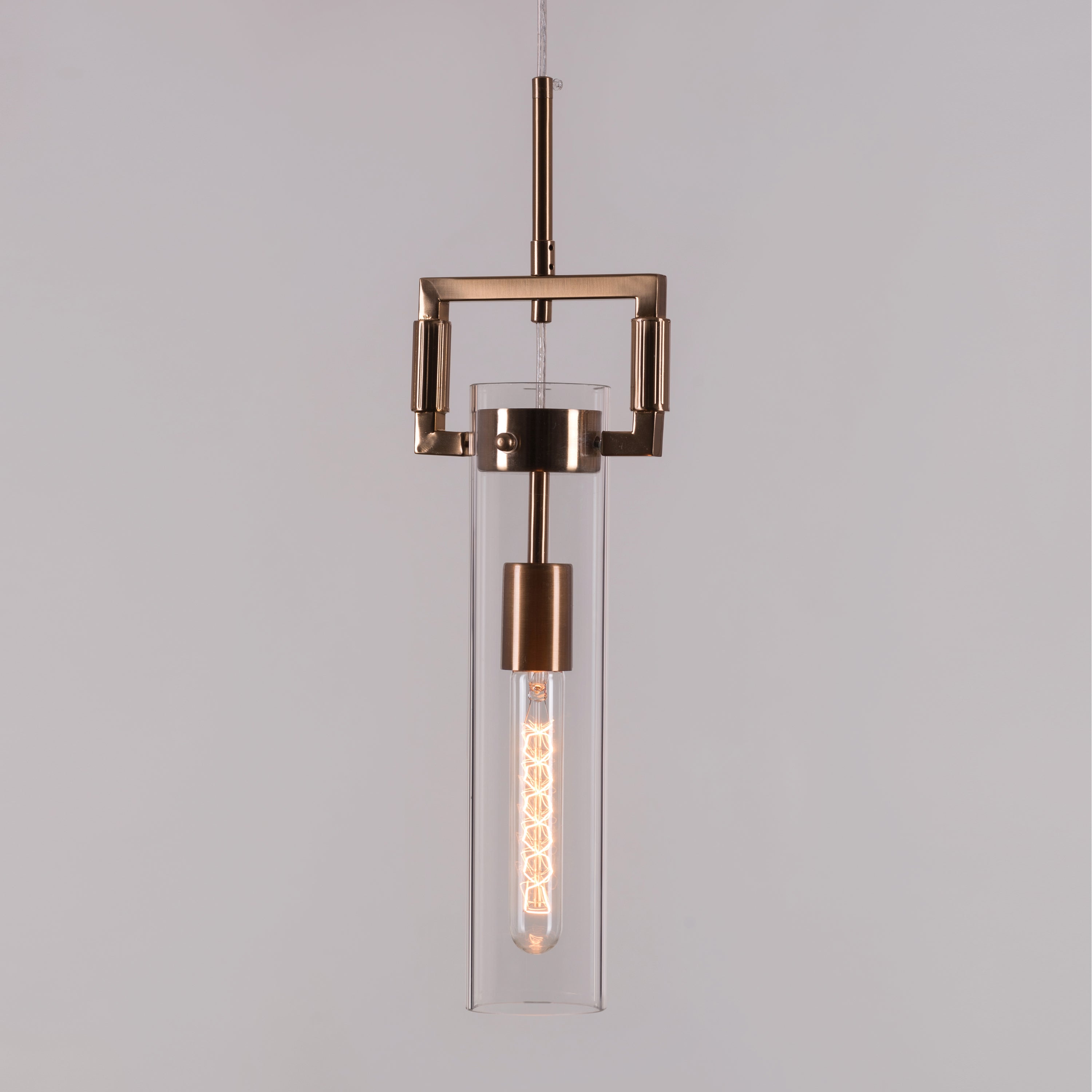 High Hopes (Long, Gold) Clear Glass Pendant Light