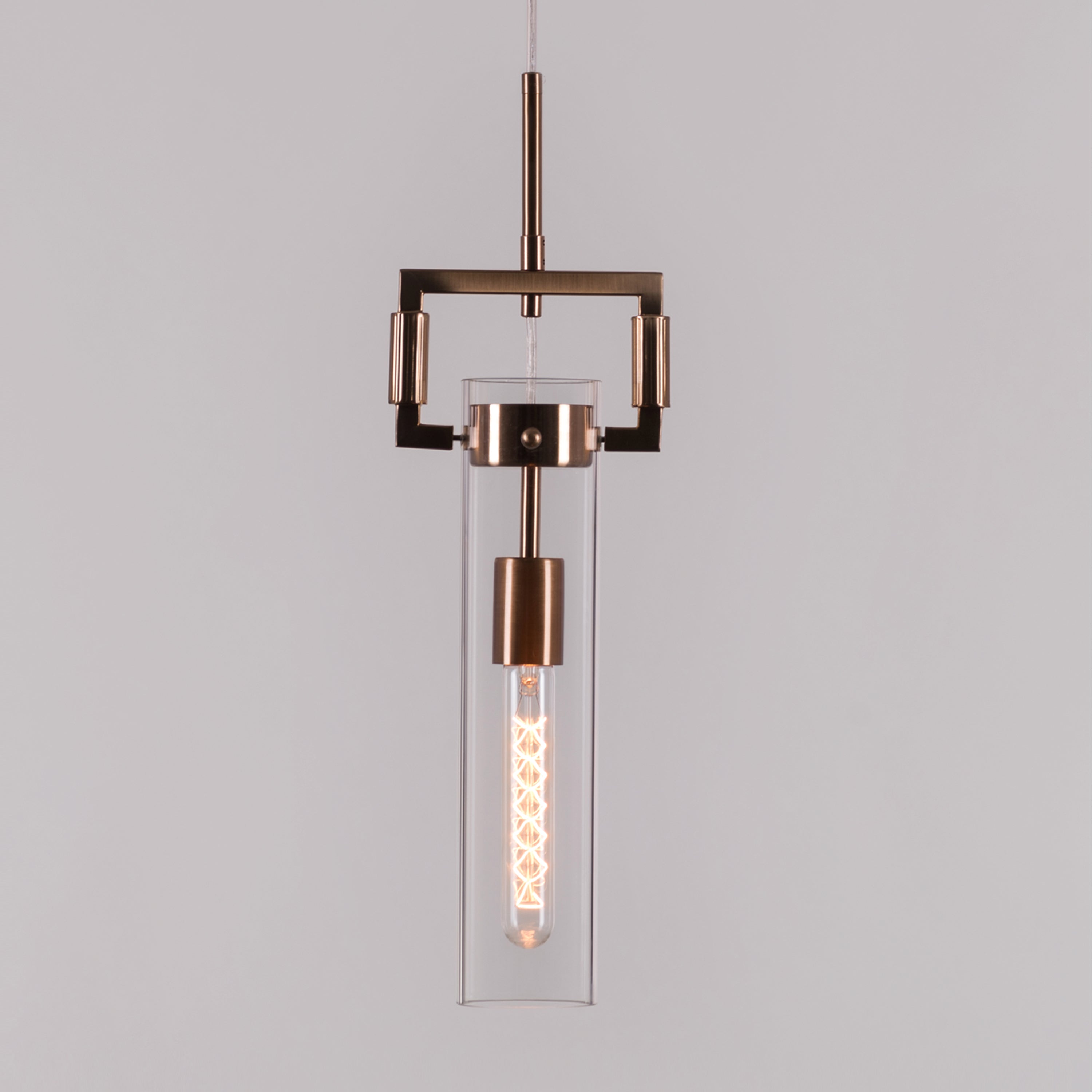 High Hopes (Long, Gold) Clear Glass Pendant Light